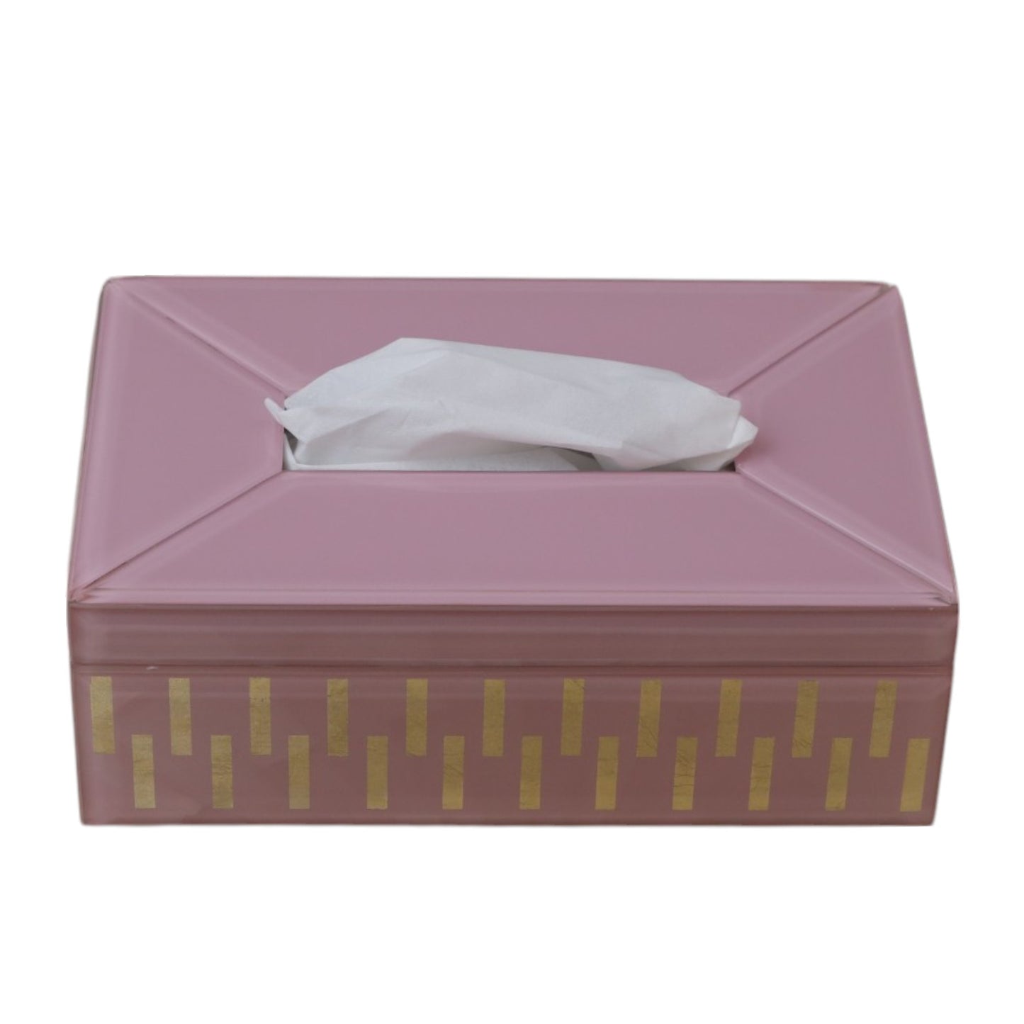 Luxury Decorative Pink Glass Tissue Box