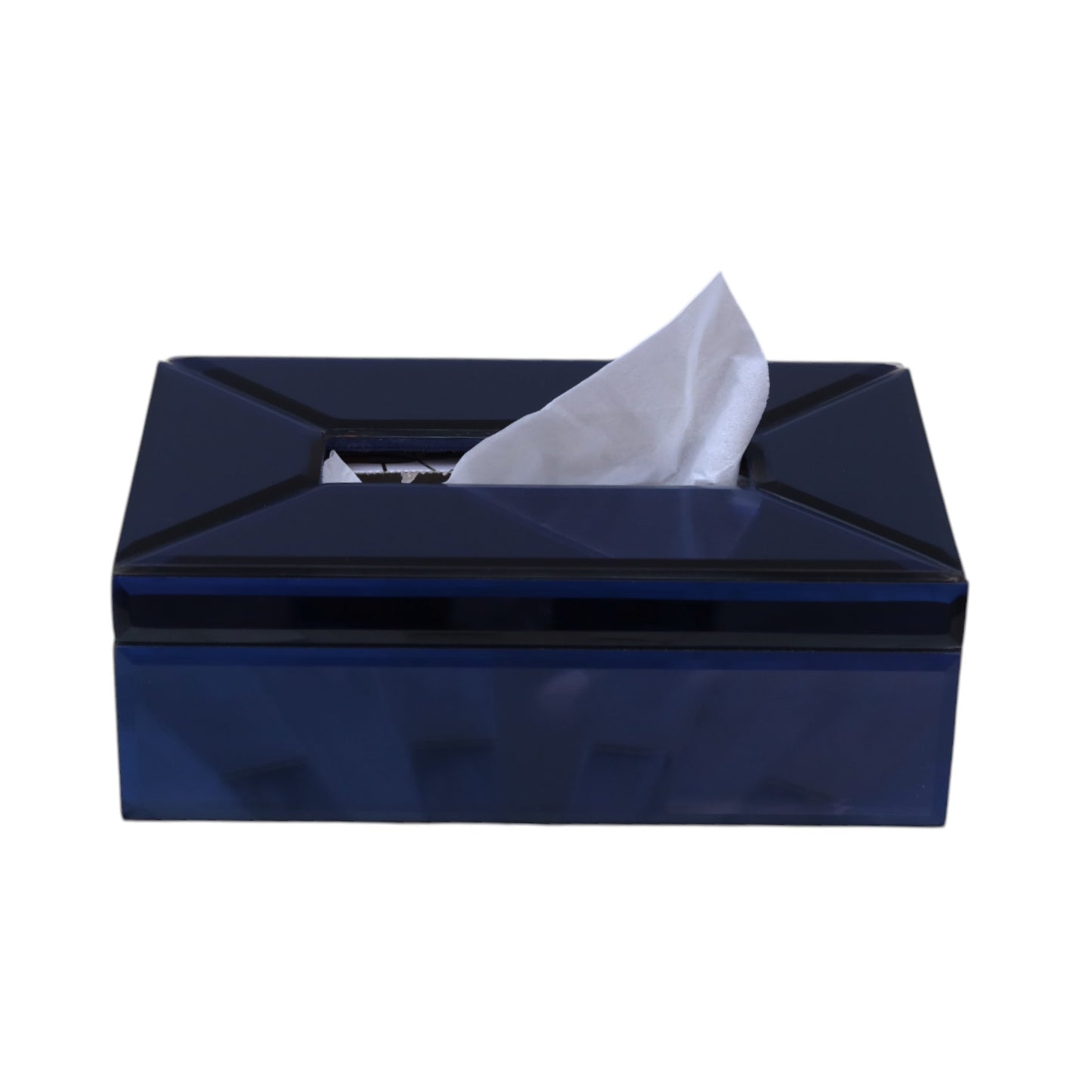 Luxury Blue Glass Tissue Box