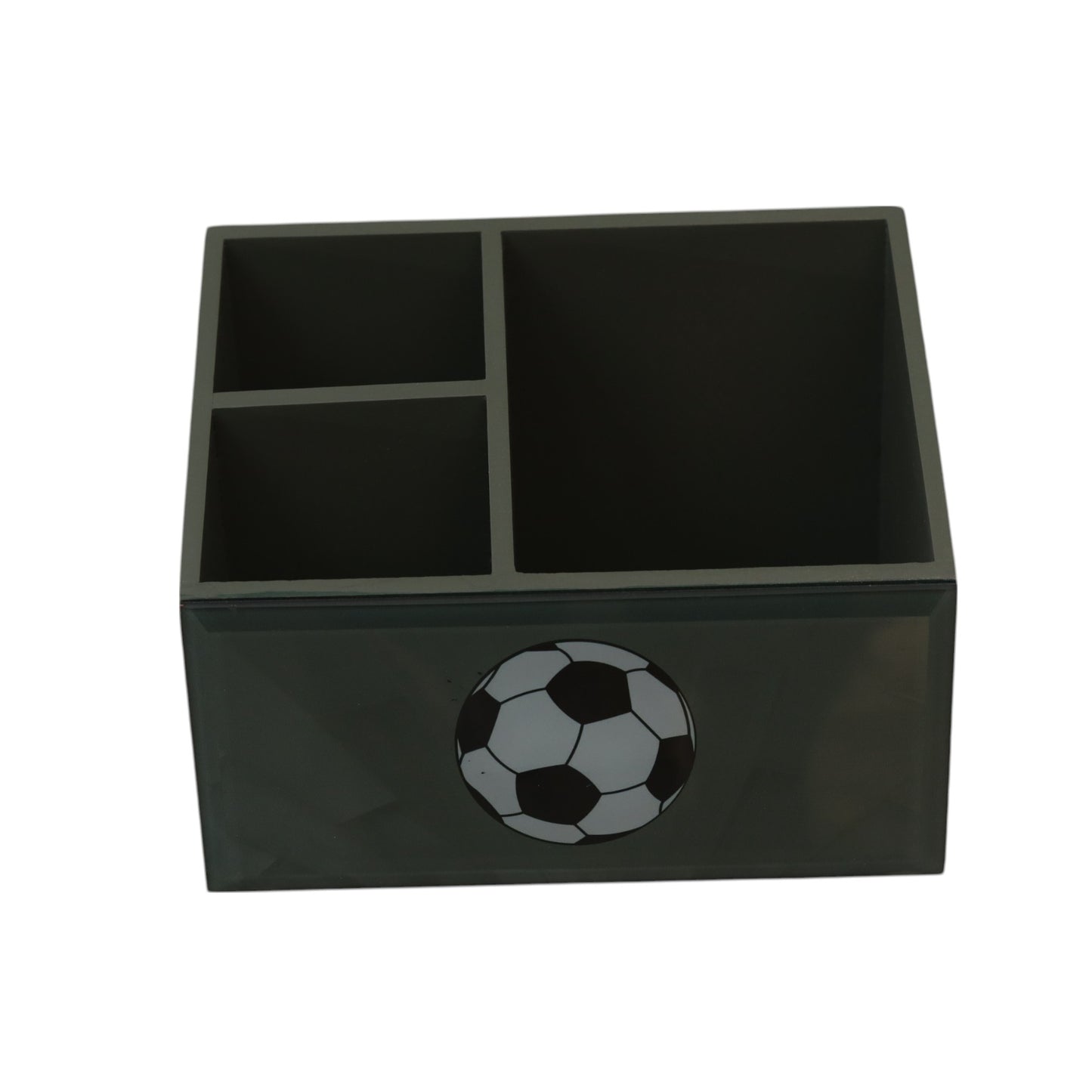 Premium Glass Stationery Desk Organizer with Football Design