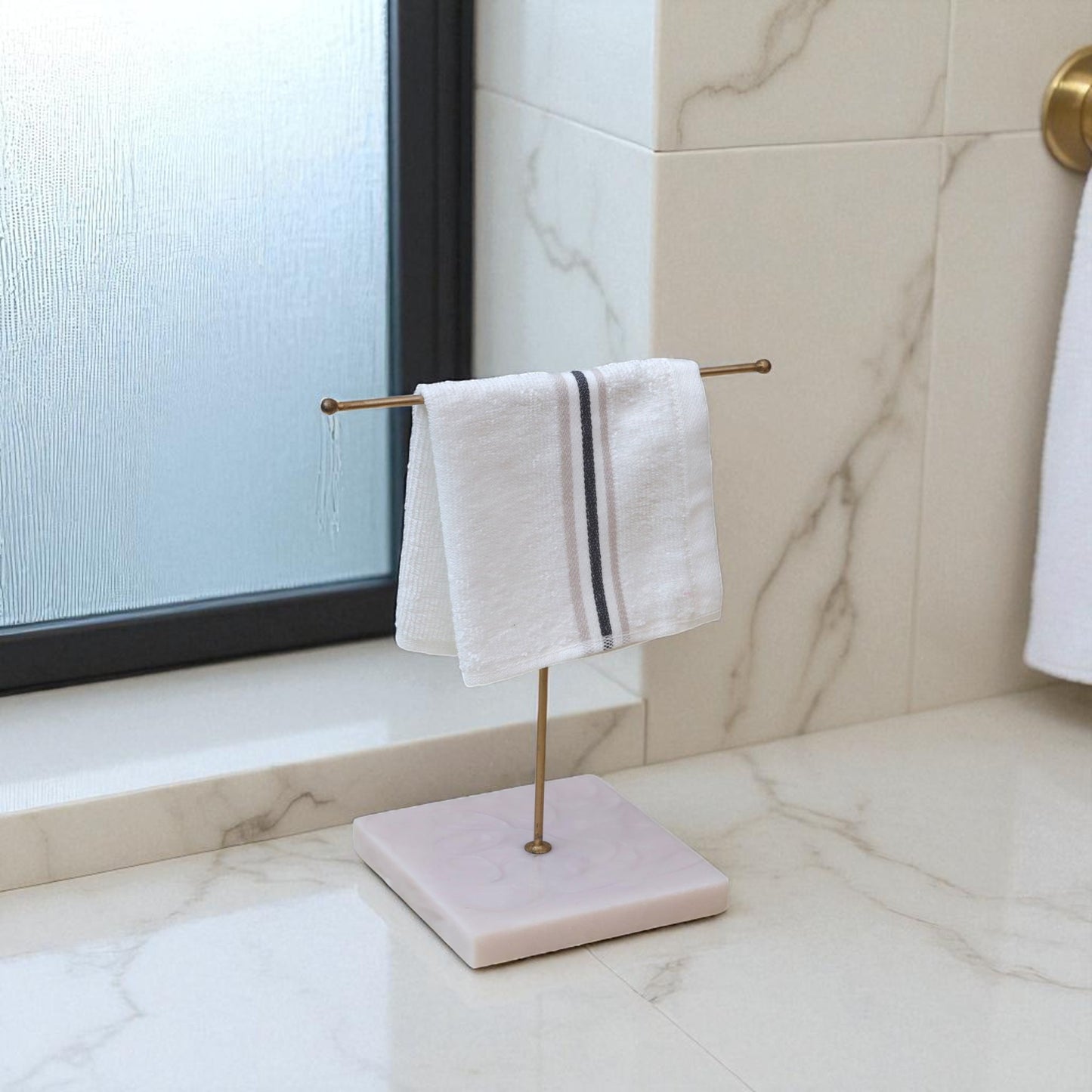 Single Metal T-Stand With Beige Resin Base