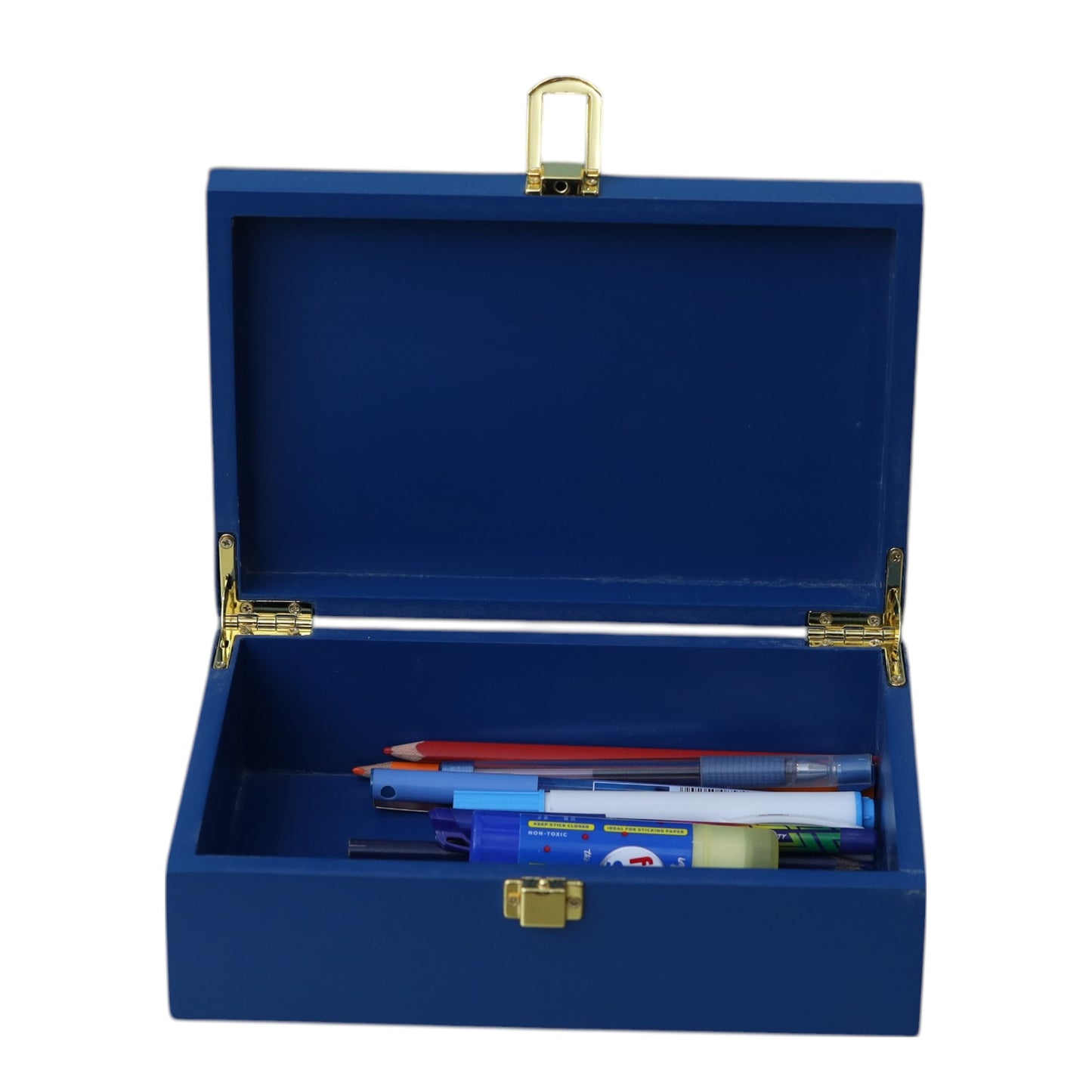 Lacquered Glass Storage Box with Football Design