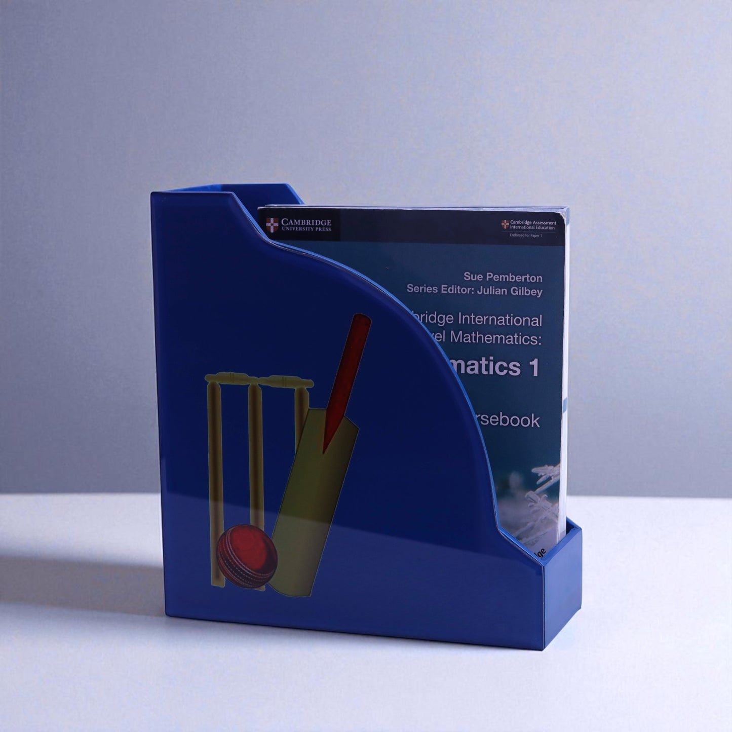 Premium Glass Magazine Holder with Cricket Design