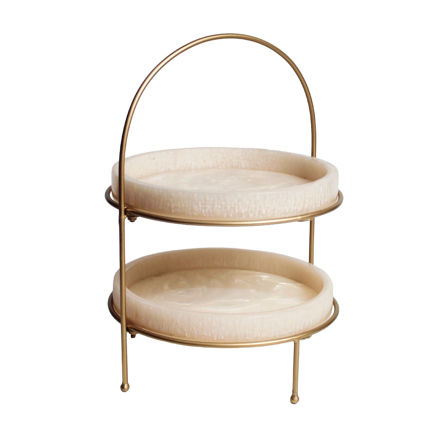 Premium Metal Medium Dome Shape Double Tray Food Platter