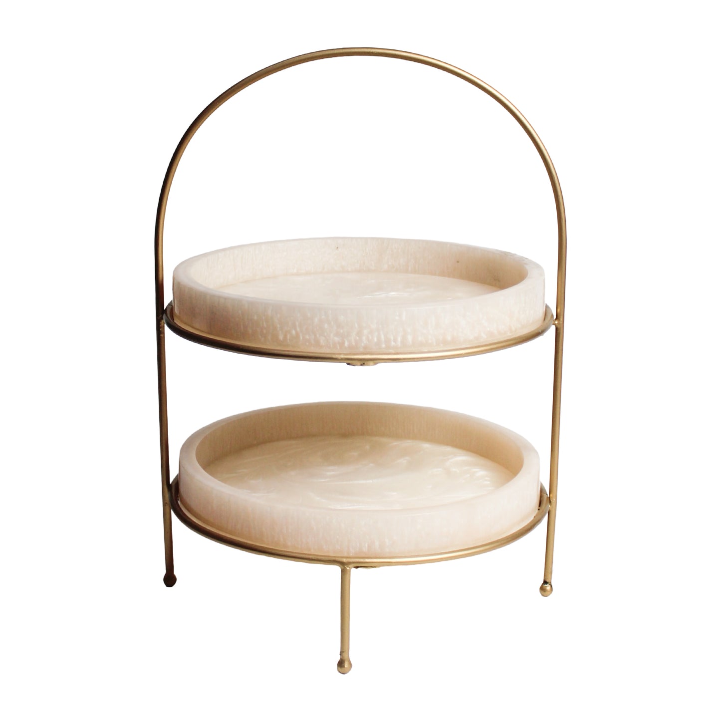 Premium Metal Medium Dome Shape Double Tray Food Platter