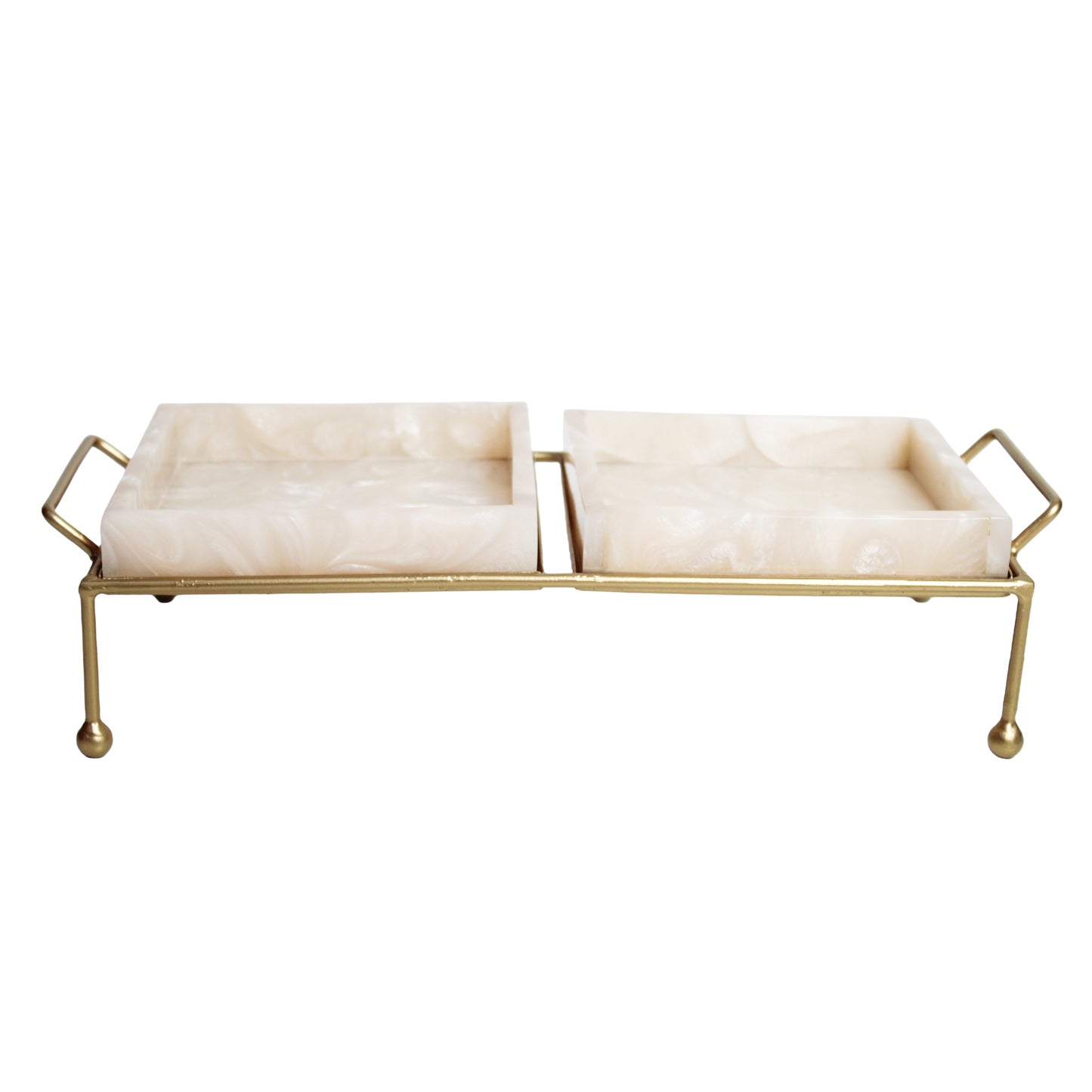 Premium Metal Twin Tray Serving Food Platter