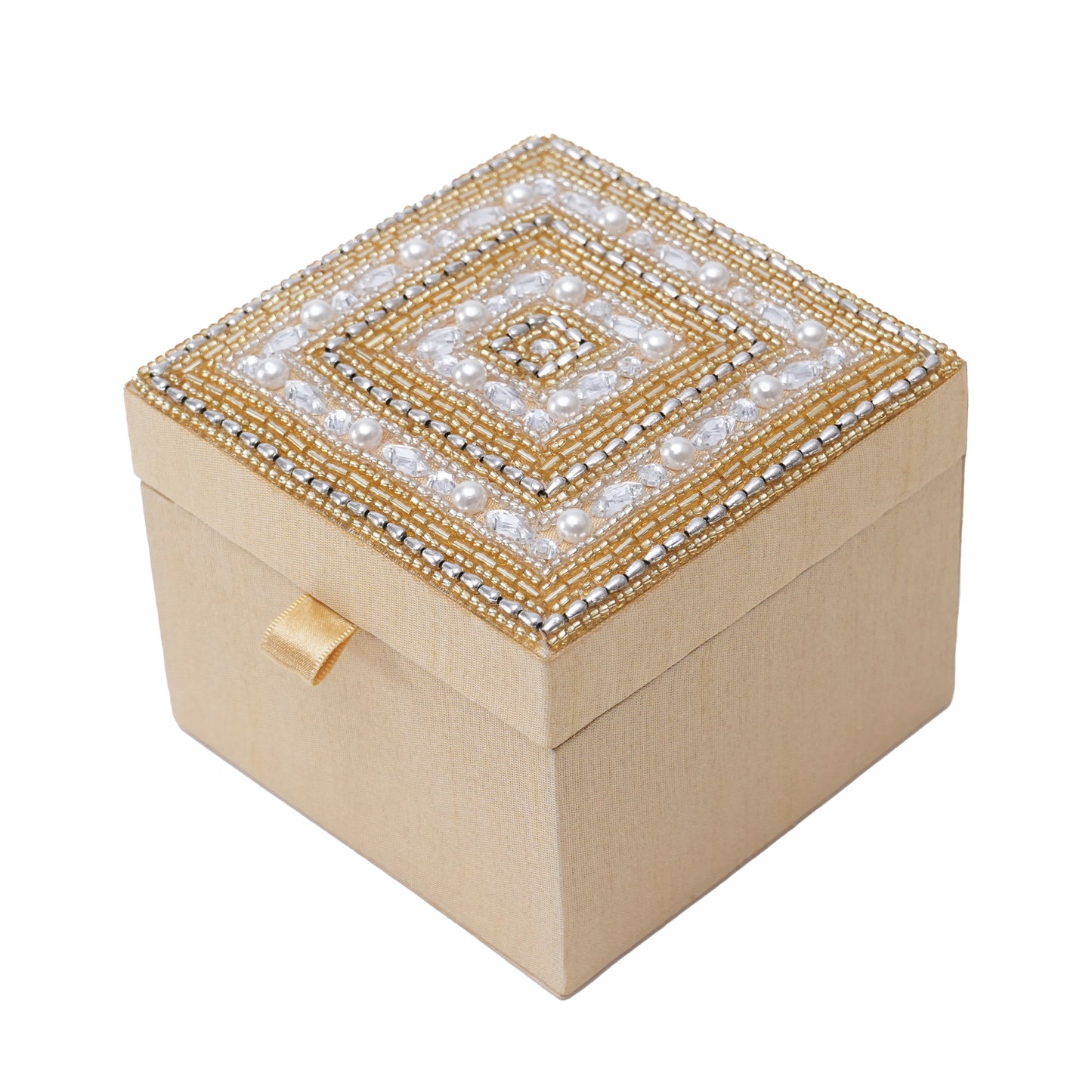 Ivory Embroidered Jewellery Box