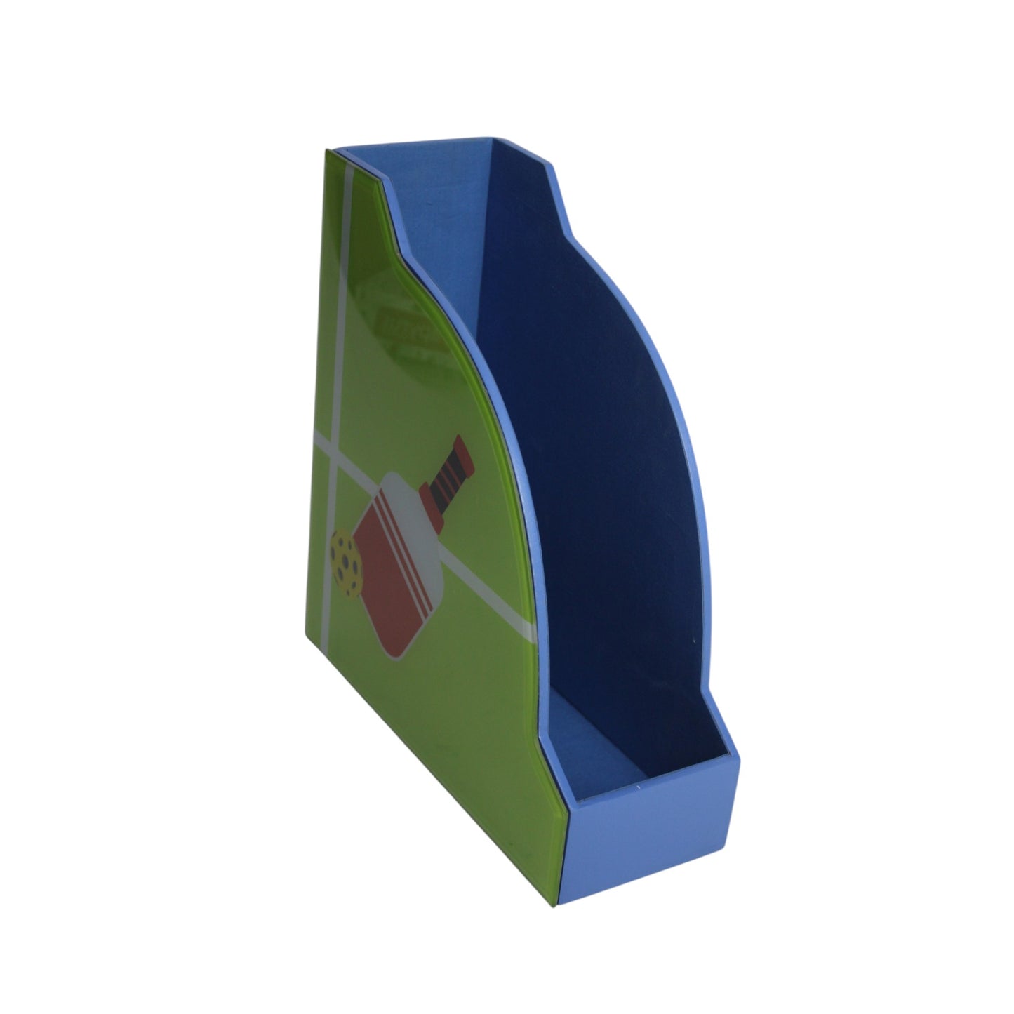 Premium Glass Magazine Holder with Pickle Ball Design