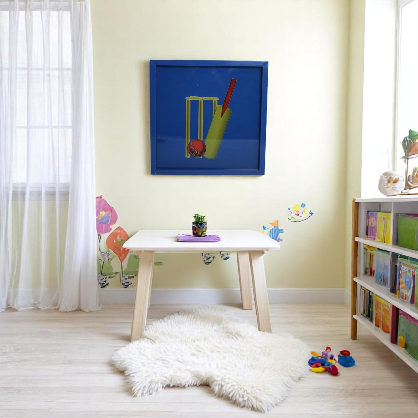 Premium Glass Wall Décor with Cricket Design
