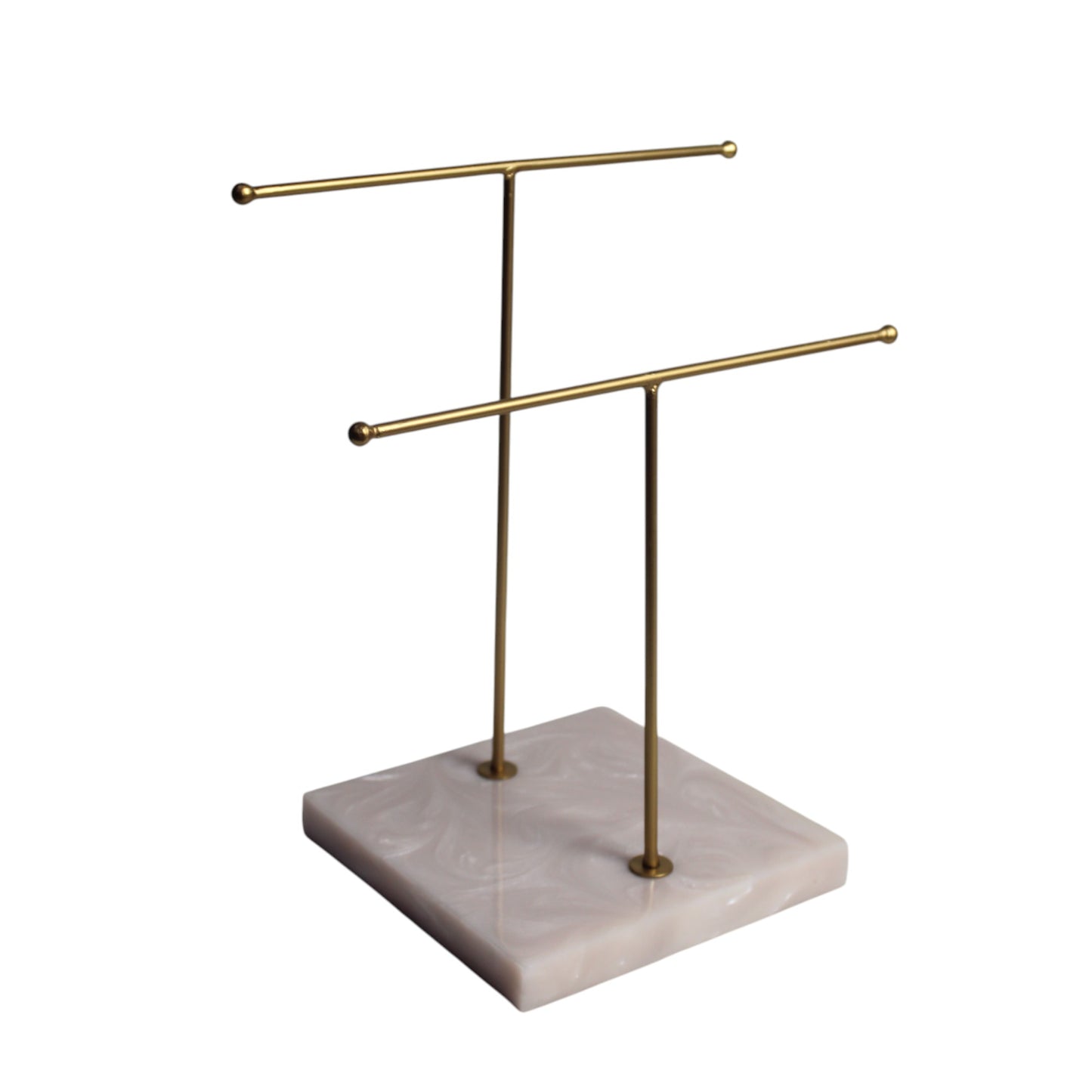 Designer Dual Step Towel Stand With Beige Resin Base