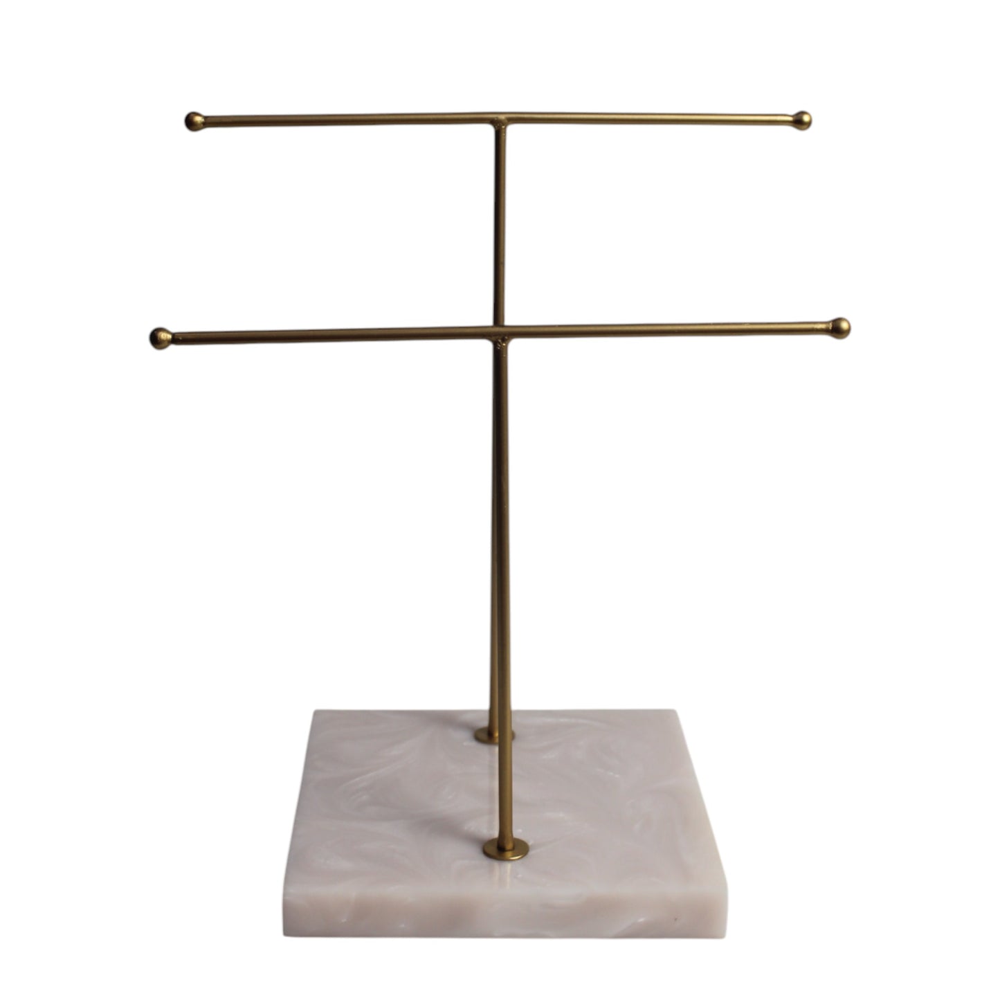 Designer Dual Step Towel Stand With Beige Resin Base