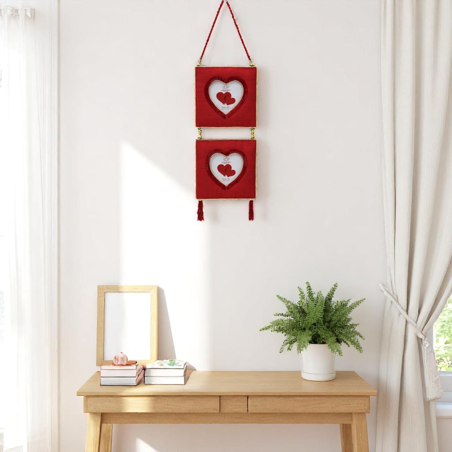 Red Double Pictures Insert Wall Hanging - Best Gift for Valentine-s Day