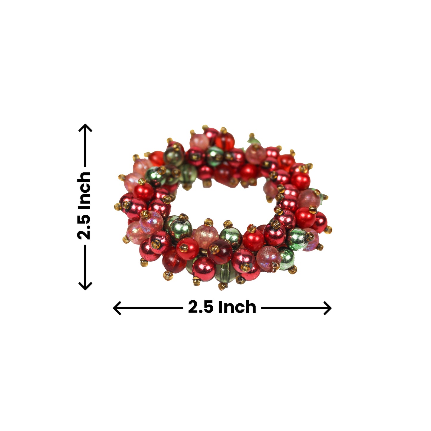 Multicolored Beaded Napkin Rings Set of Four