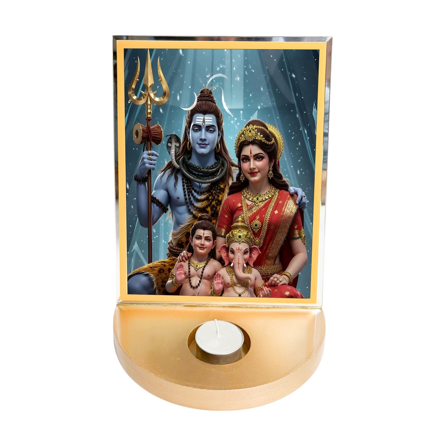 Shiv Parivar with T-light for Blessings
