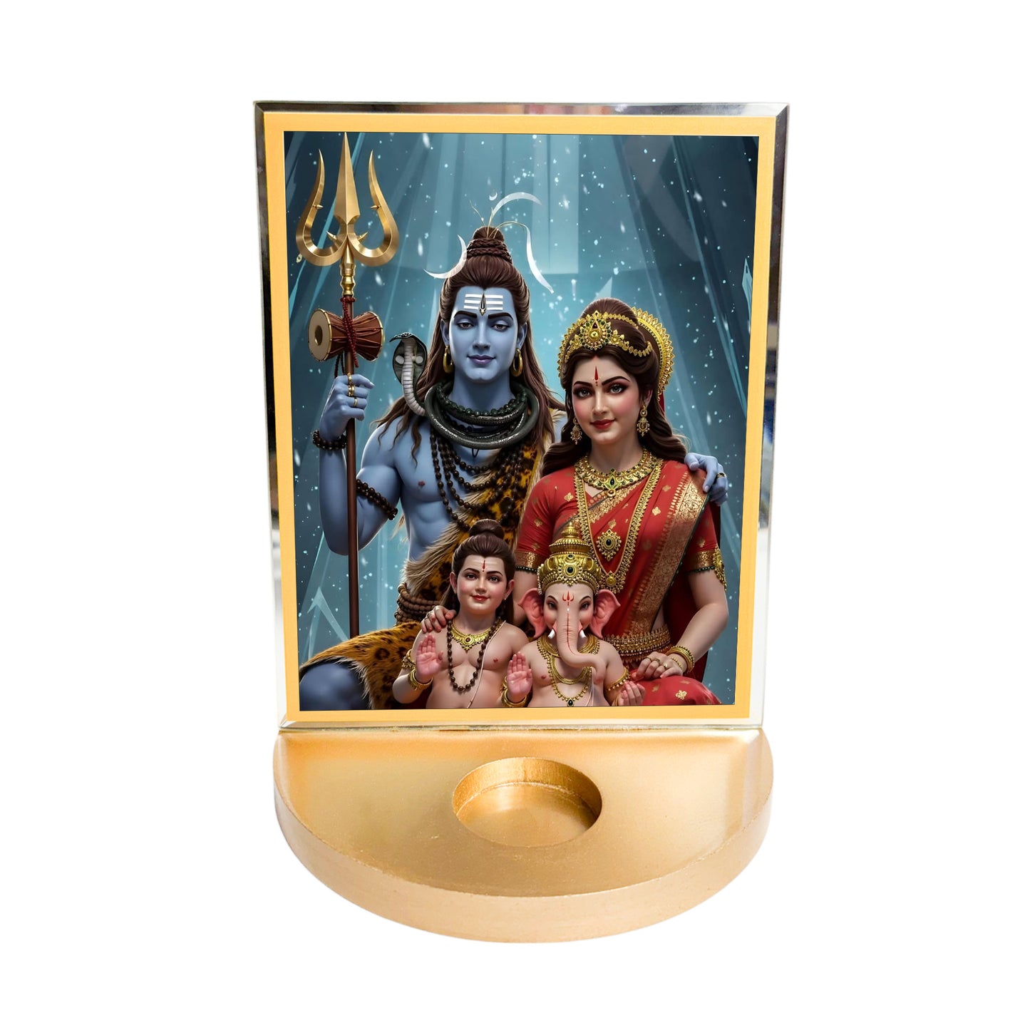 Shiv Parivar with T-light for Blessings
