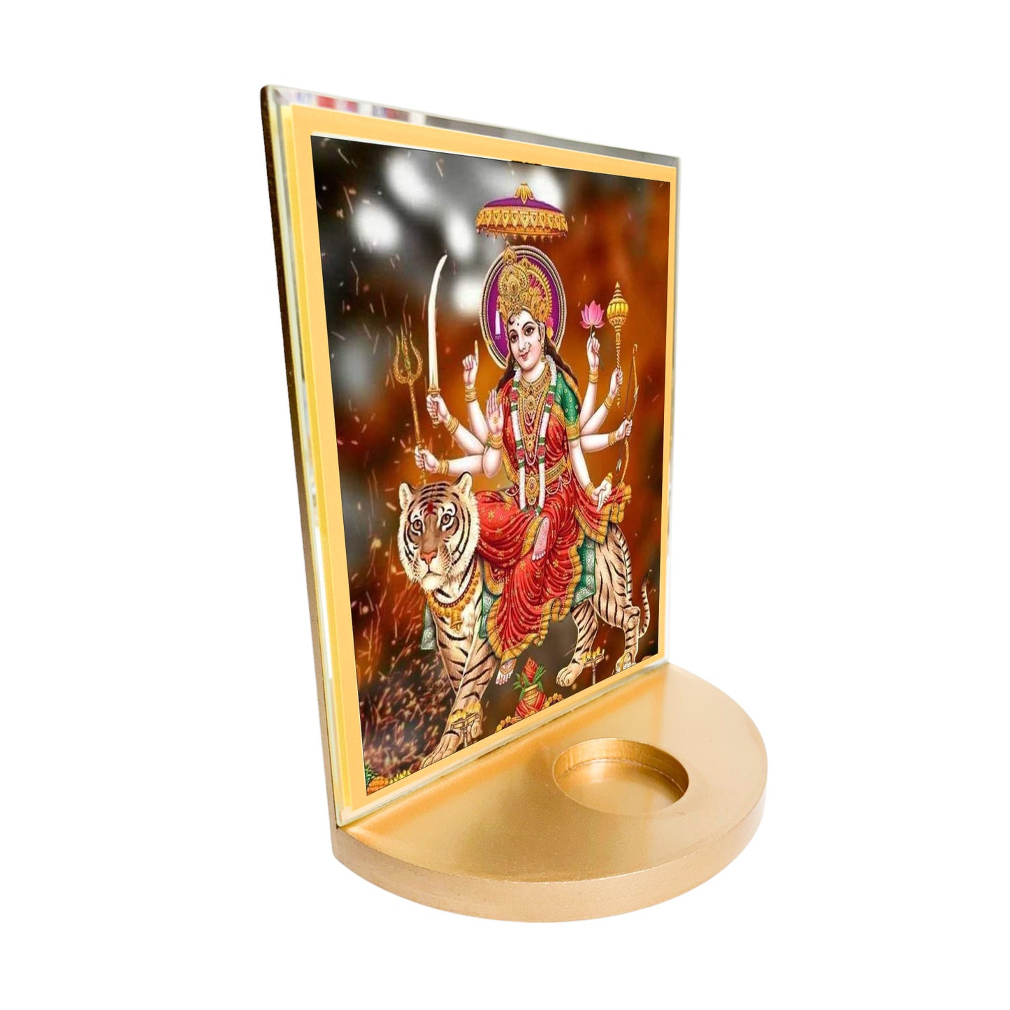 Sherawali Mata Devi with T-light for Blessings