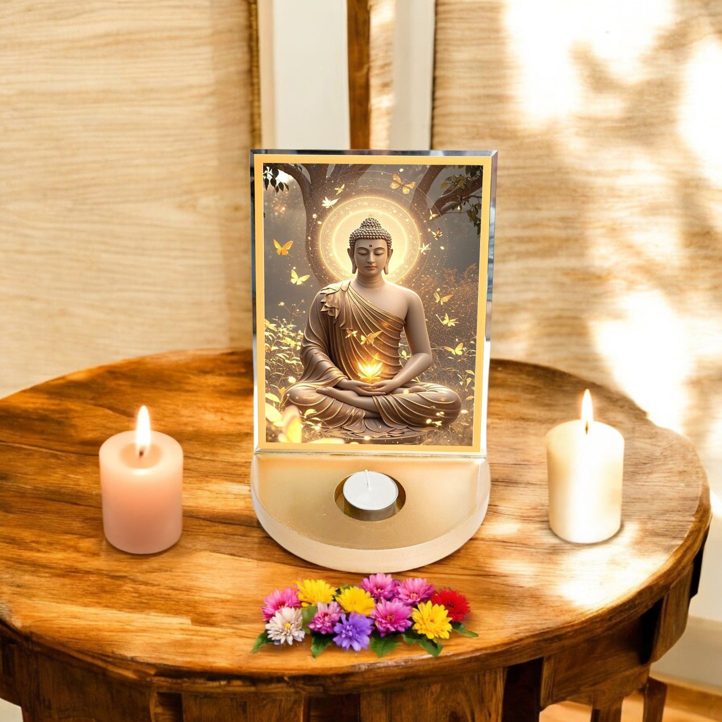 Buddha with T-light for Blessings
