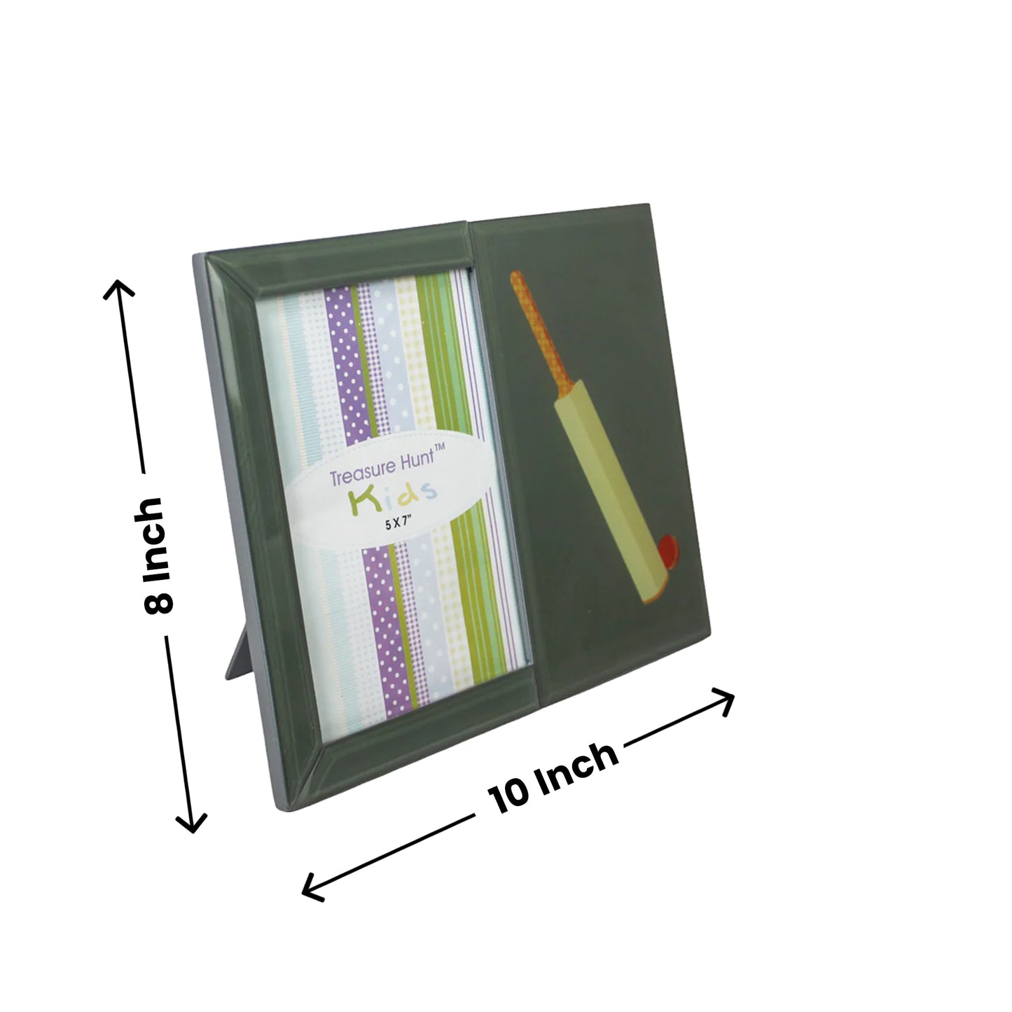 Premium Glass Photo Frame with Cricket Bat Design