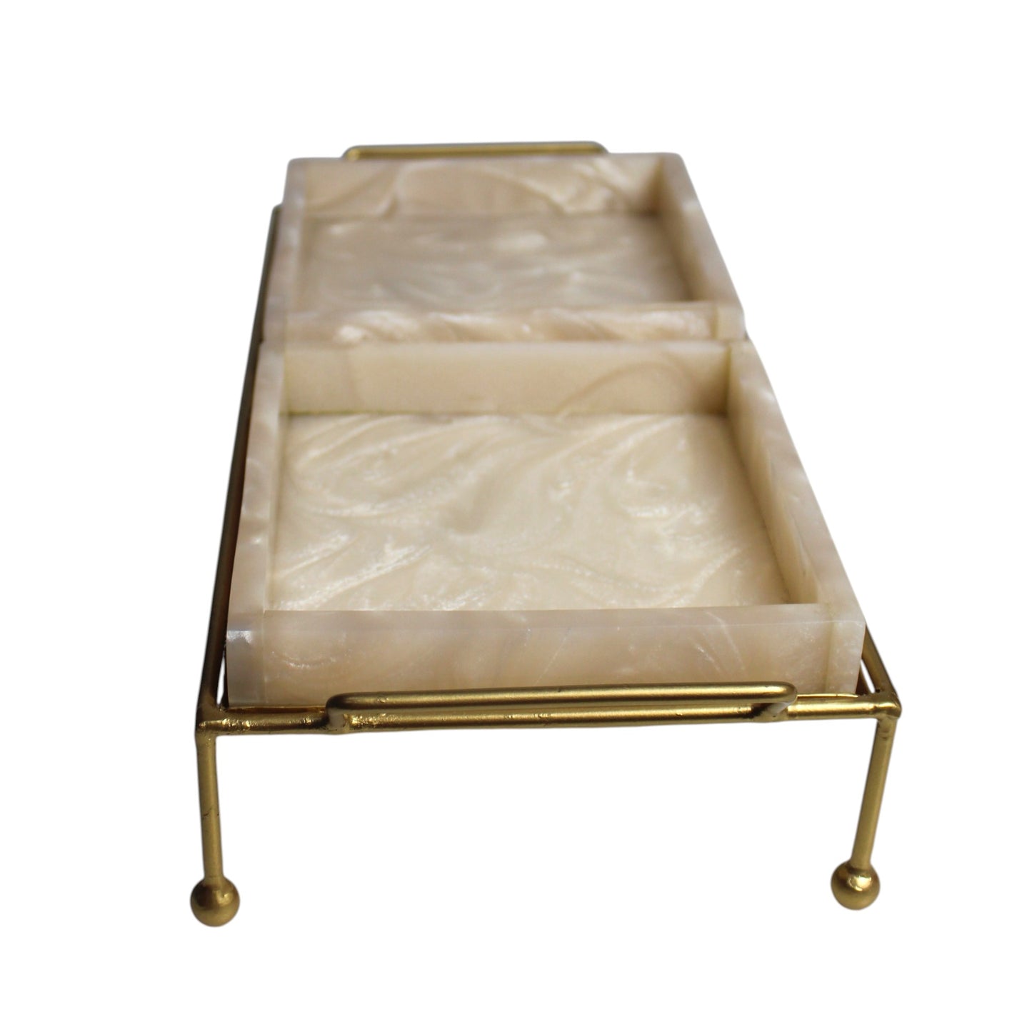 Premium Metal Twin Tray Serving Food Platter