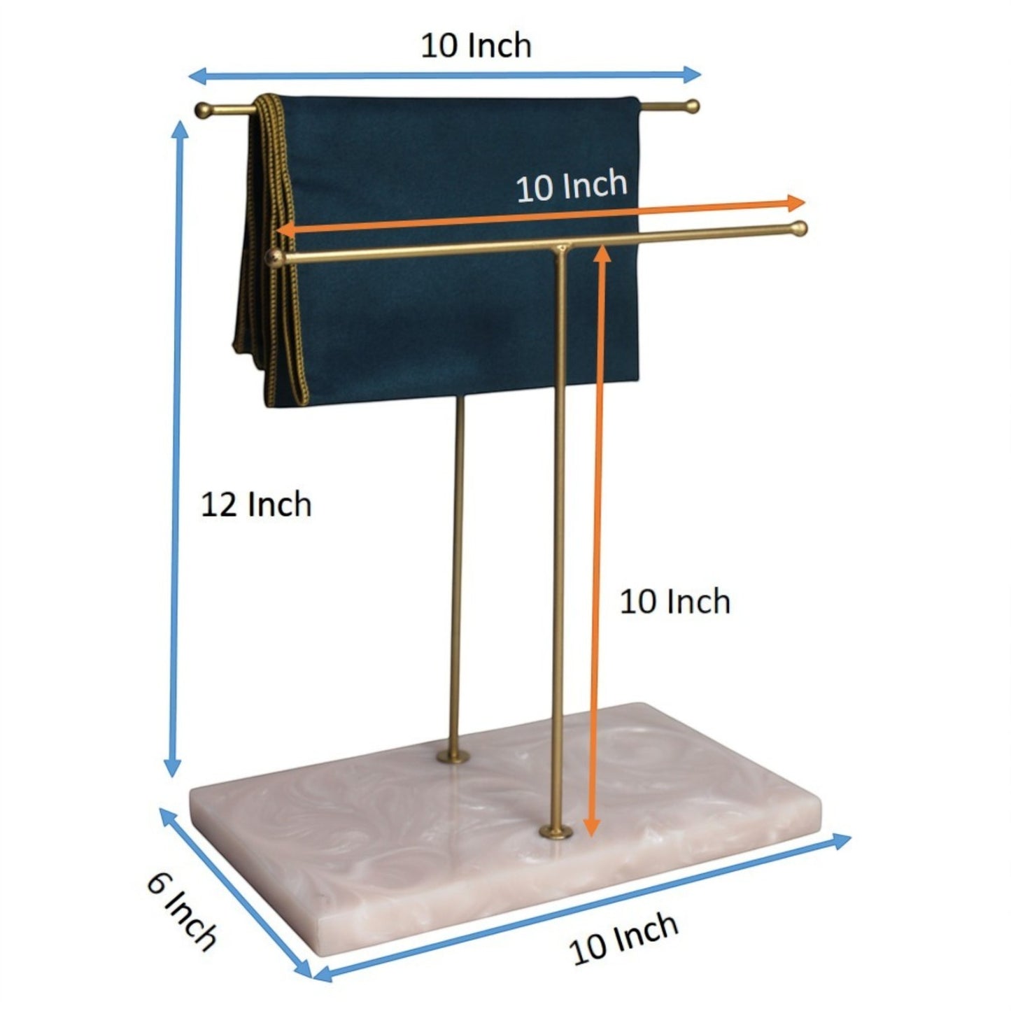 Designer Dual Step Towel Stand With Beige Resin Base
