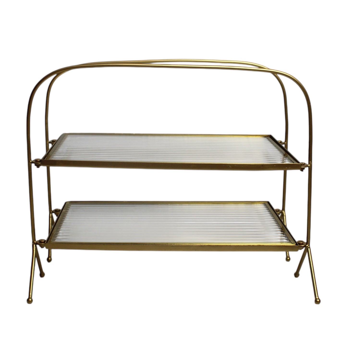 Premium Metal Double Tray, Double Holder Serving Food Platter Serving
