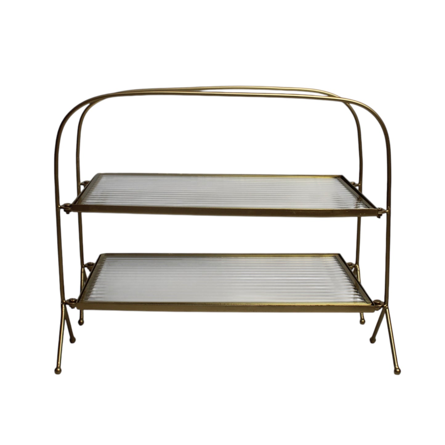 Premium Metal Double Tray, Double Holder Serving Food Platter Serving