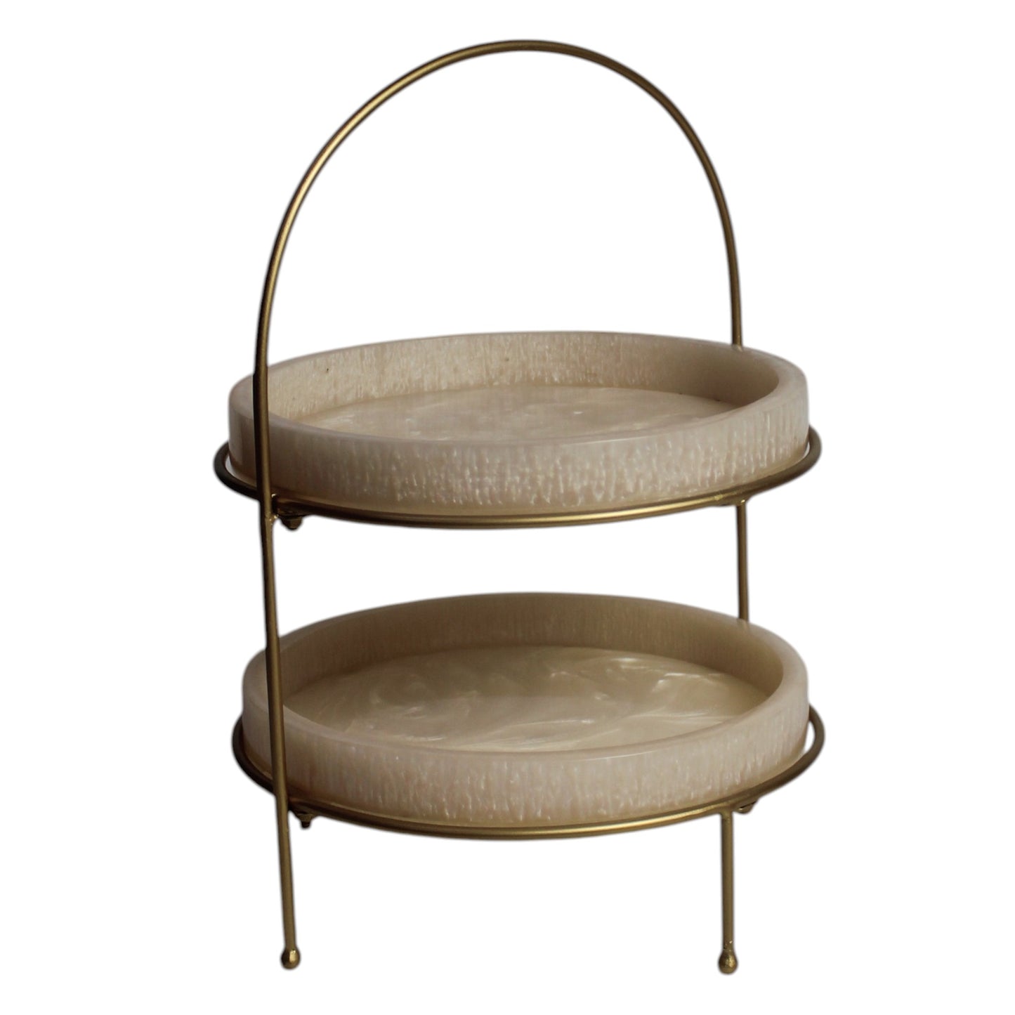 Premium Metal Medium Dome Shape Double Tray Food Platter