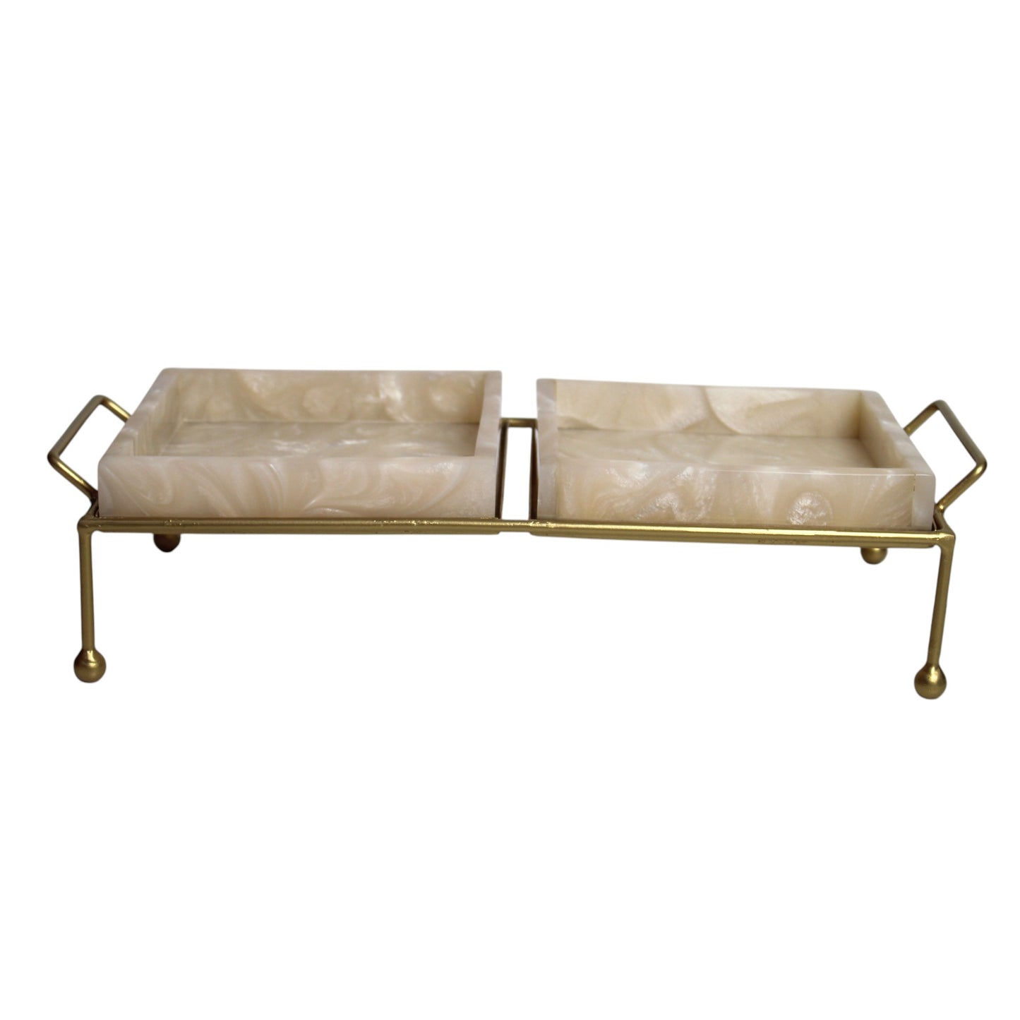 Premium Metal Twin Tray Serving Food Platter