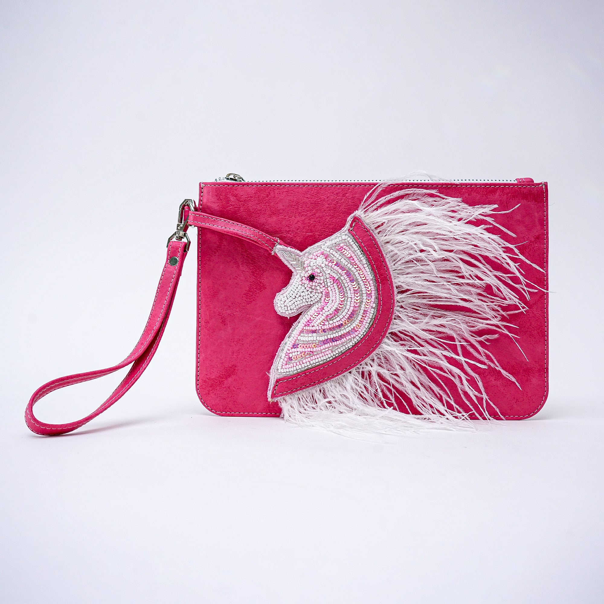Red Embroidered Clutch Bag for Valentine's Day