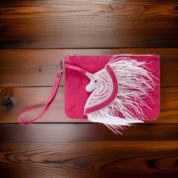 Red Embroidered Clutch Bag for Valentine's Day