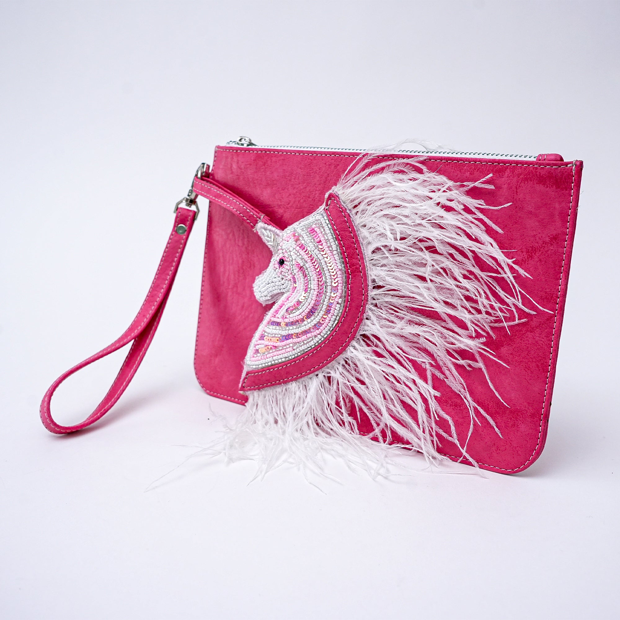 Red Embroidered Clutch Bag for Valentine's Day