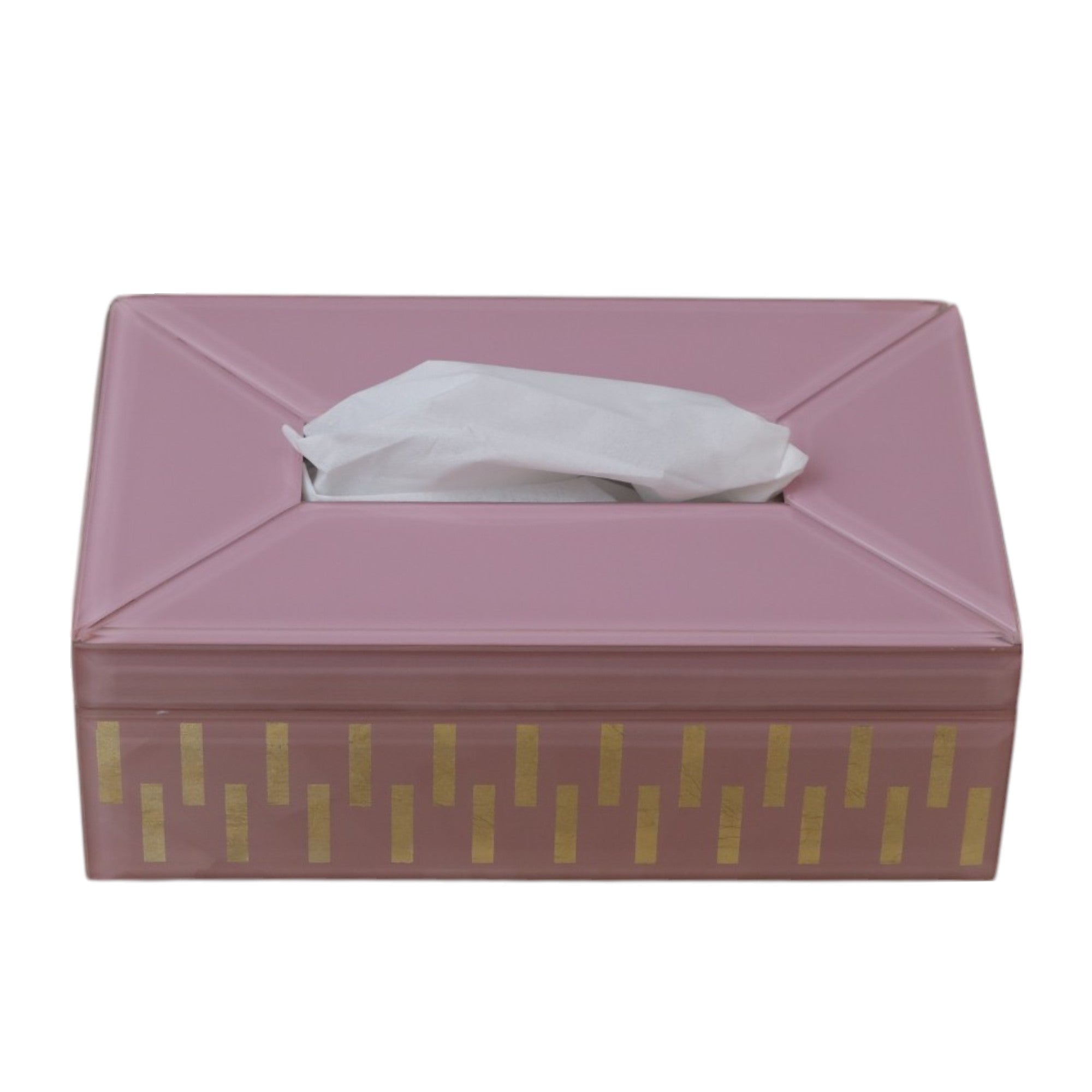 Luxury Decorative Pink Glass Tissue Box