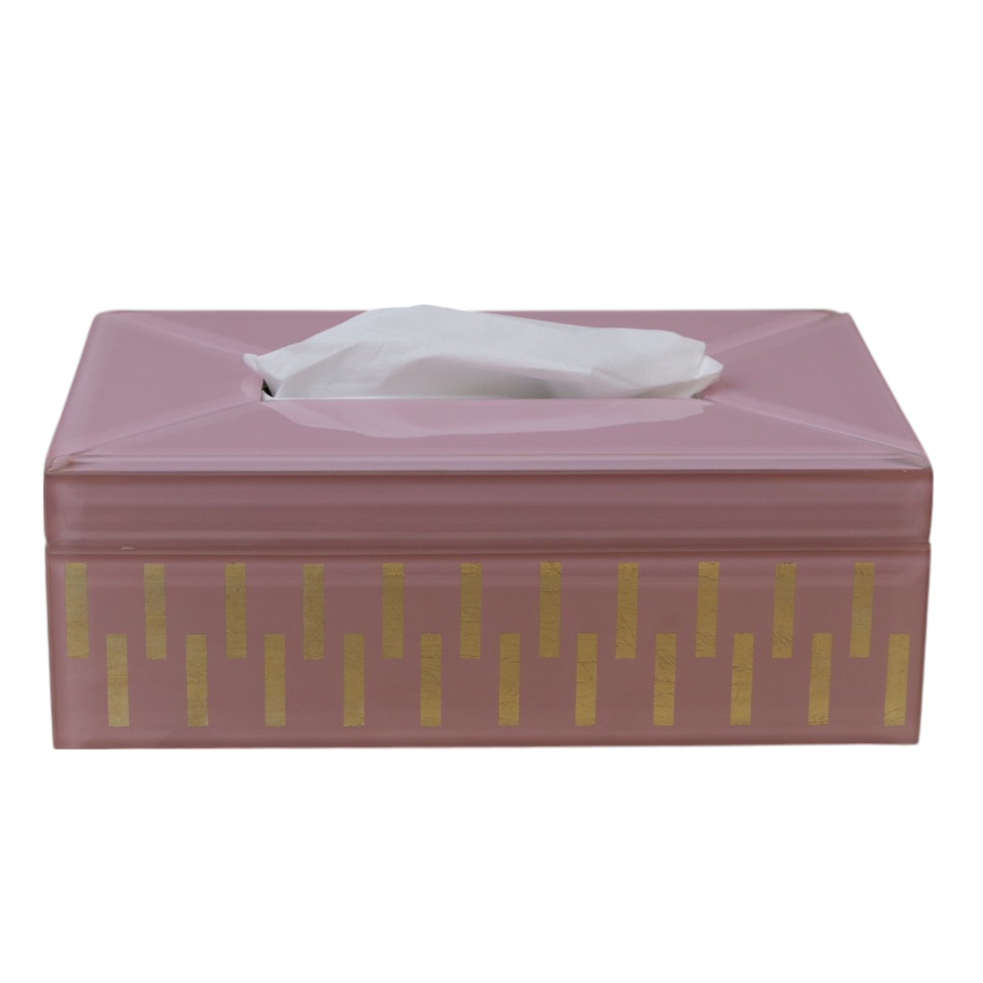  Luxury Decorative Pink Glass Tissue Box 