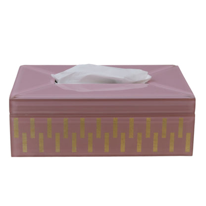 Luxury Decorative Pink Glass Tissue Box