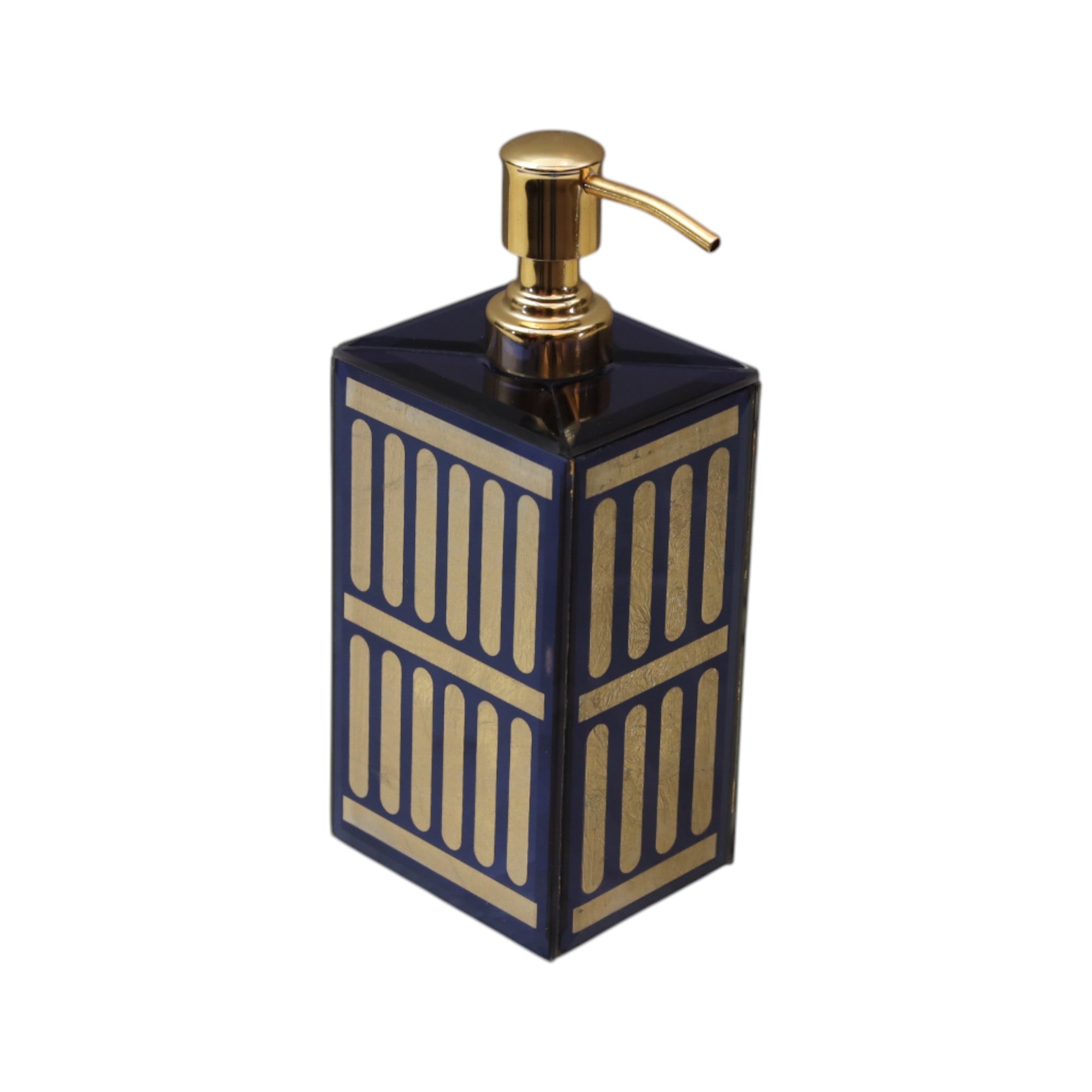 Designer Blue Gold Soap Dispenser for Modern Bathrooms