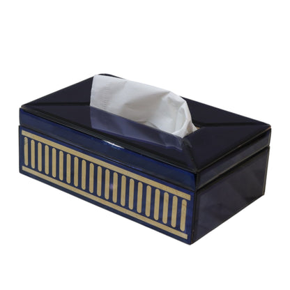 Luxury Decorative Blue Glass Tissue Box