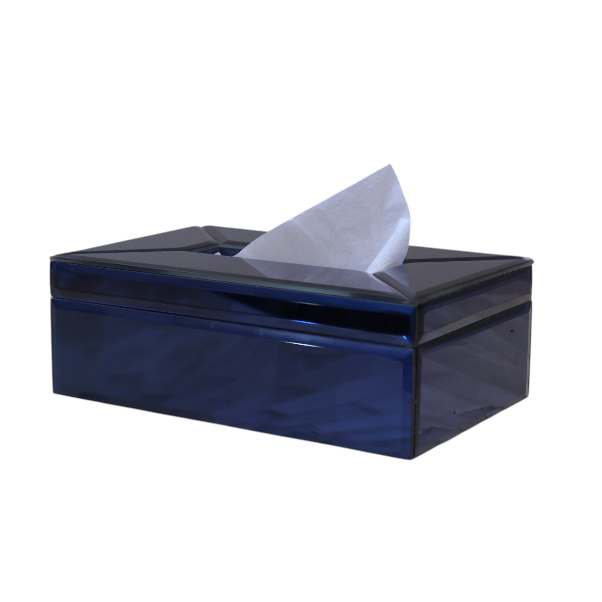 Luxury Blue Glass Tissue Box