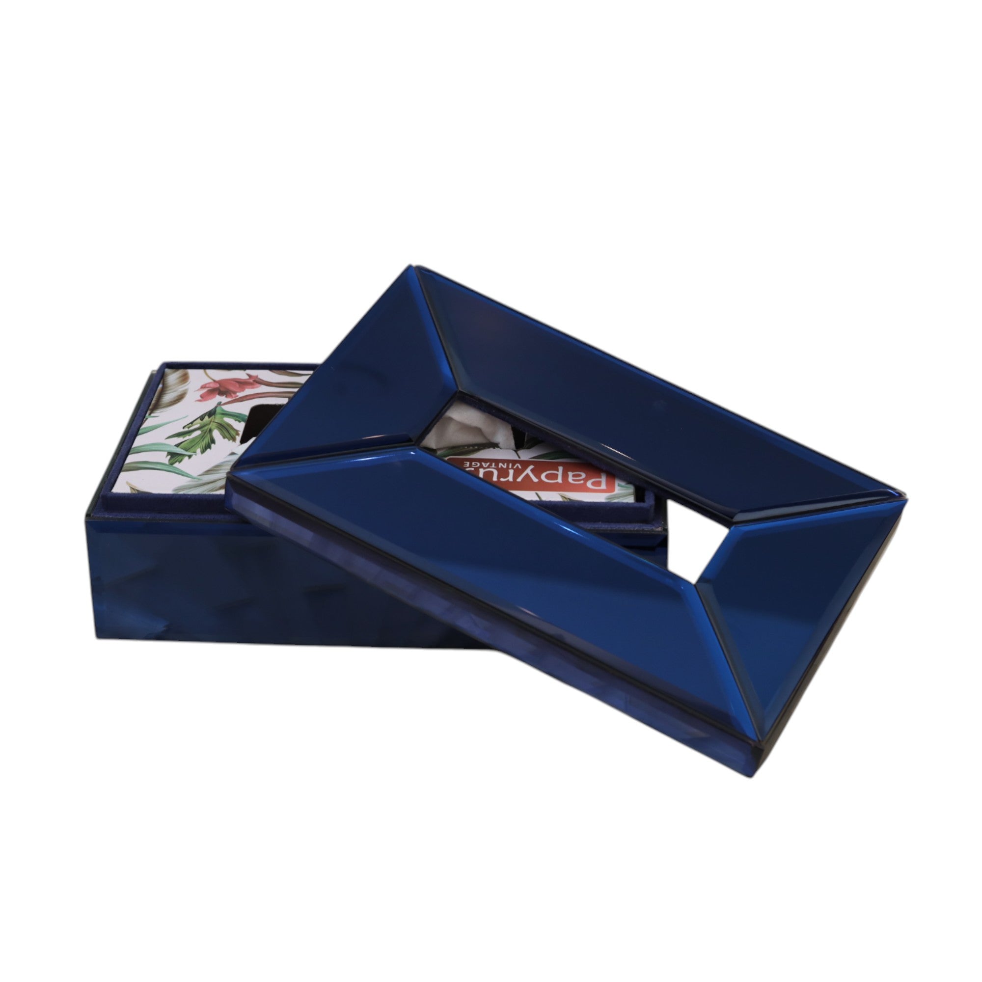 Luxury Blue Glass Tissue Box