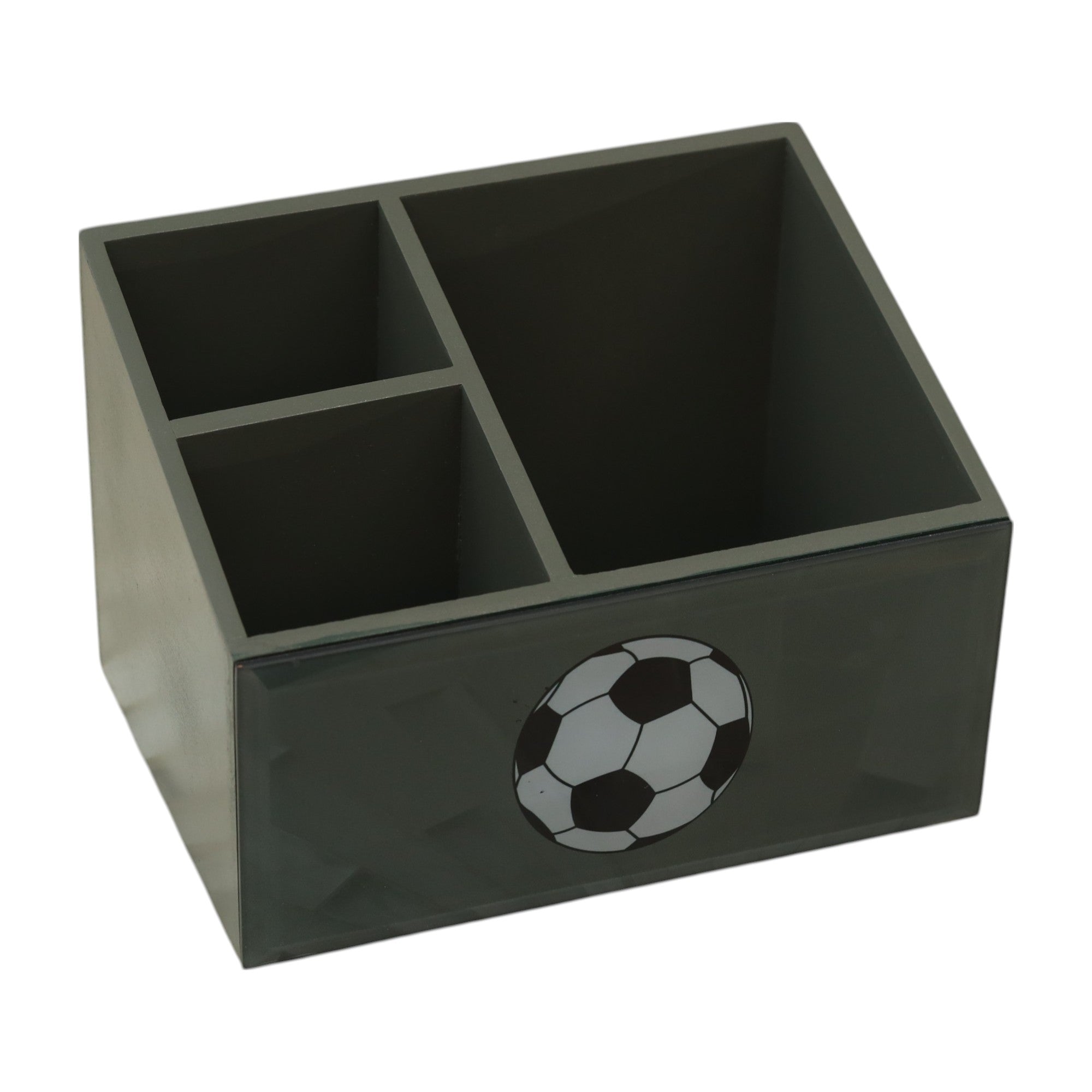 Premium  Glass Stationery Desk Organizer with Football Design