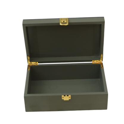 Lacquered Glass Storage Box with Football Design