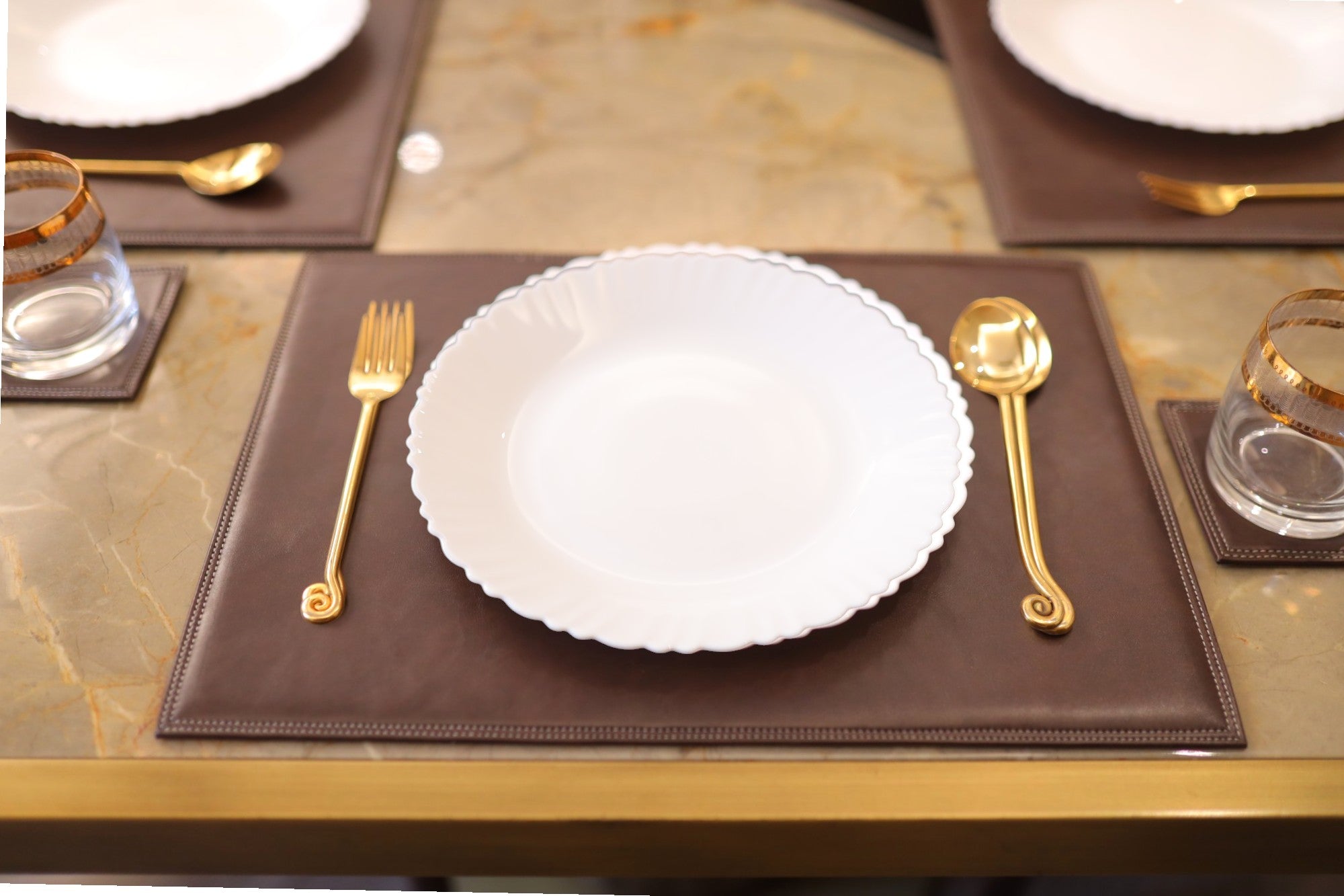 Brown Leatherite Placemat Set of Two