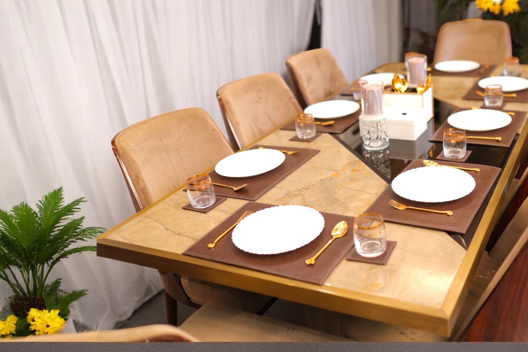 Brown Leatherite Placemat Set of Two