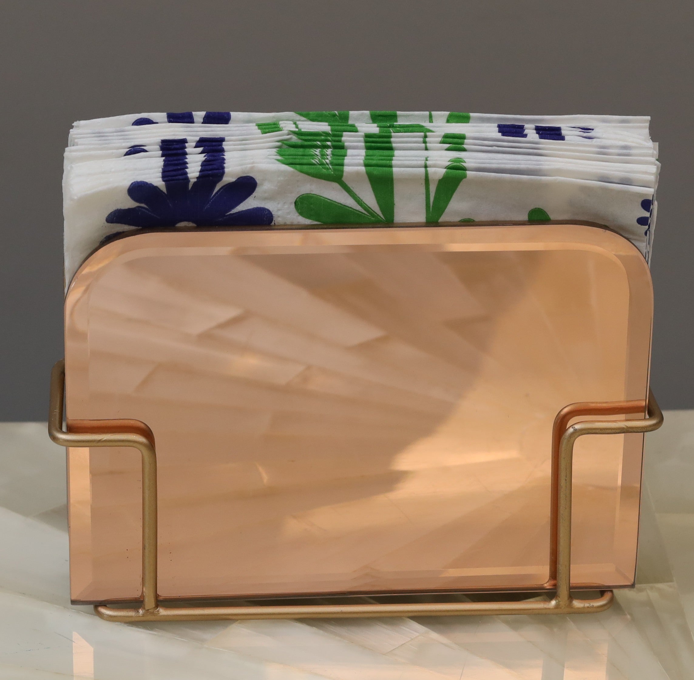 Designer Rose Gold Tissue Holder