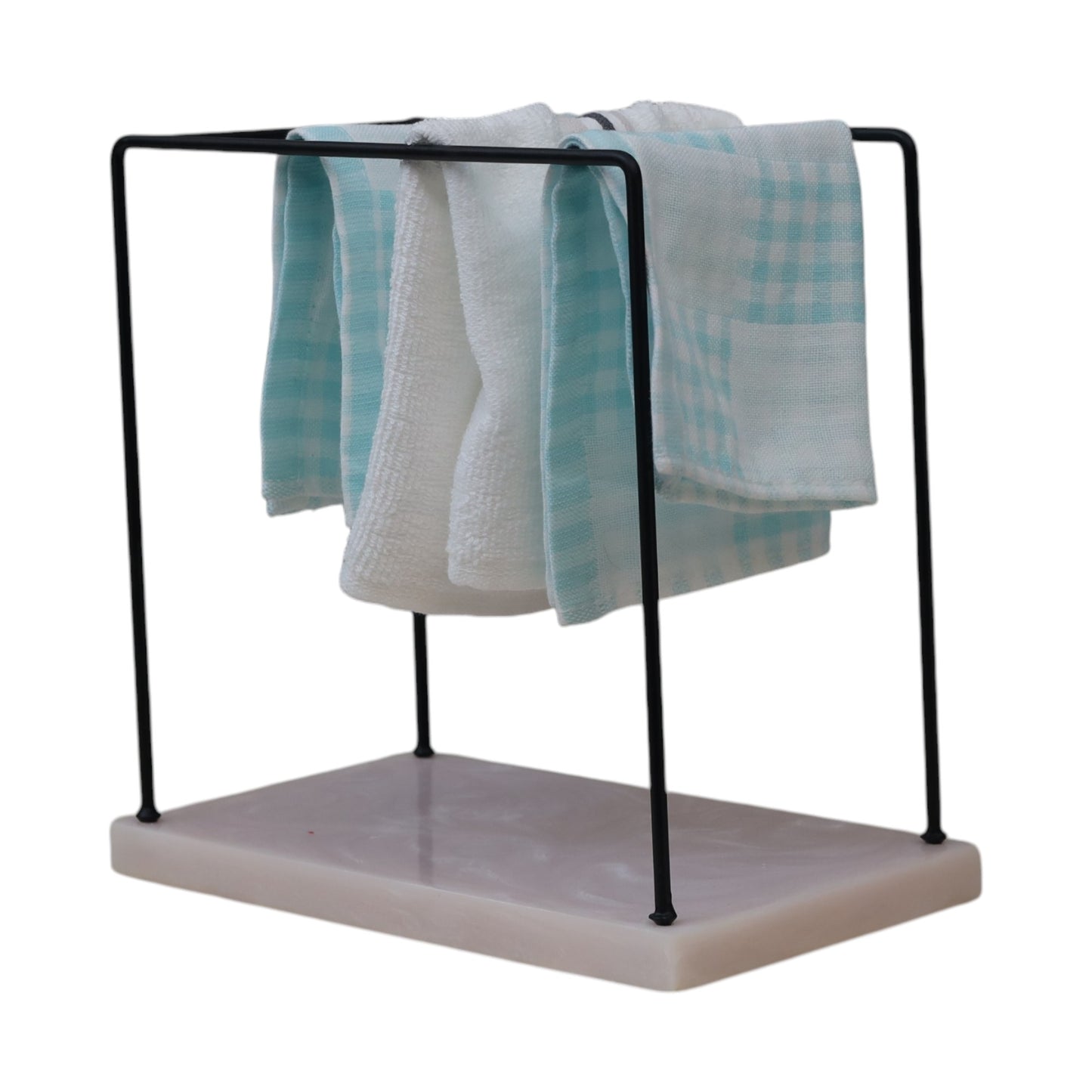 Monkey Bar Metal Towel Stand With Beige Resin Base