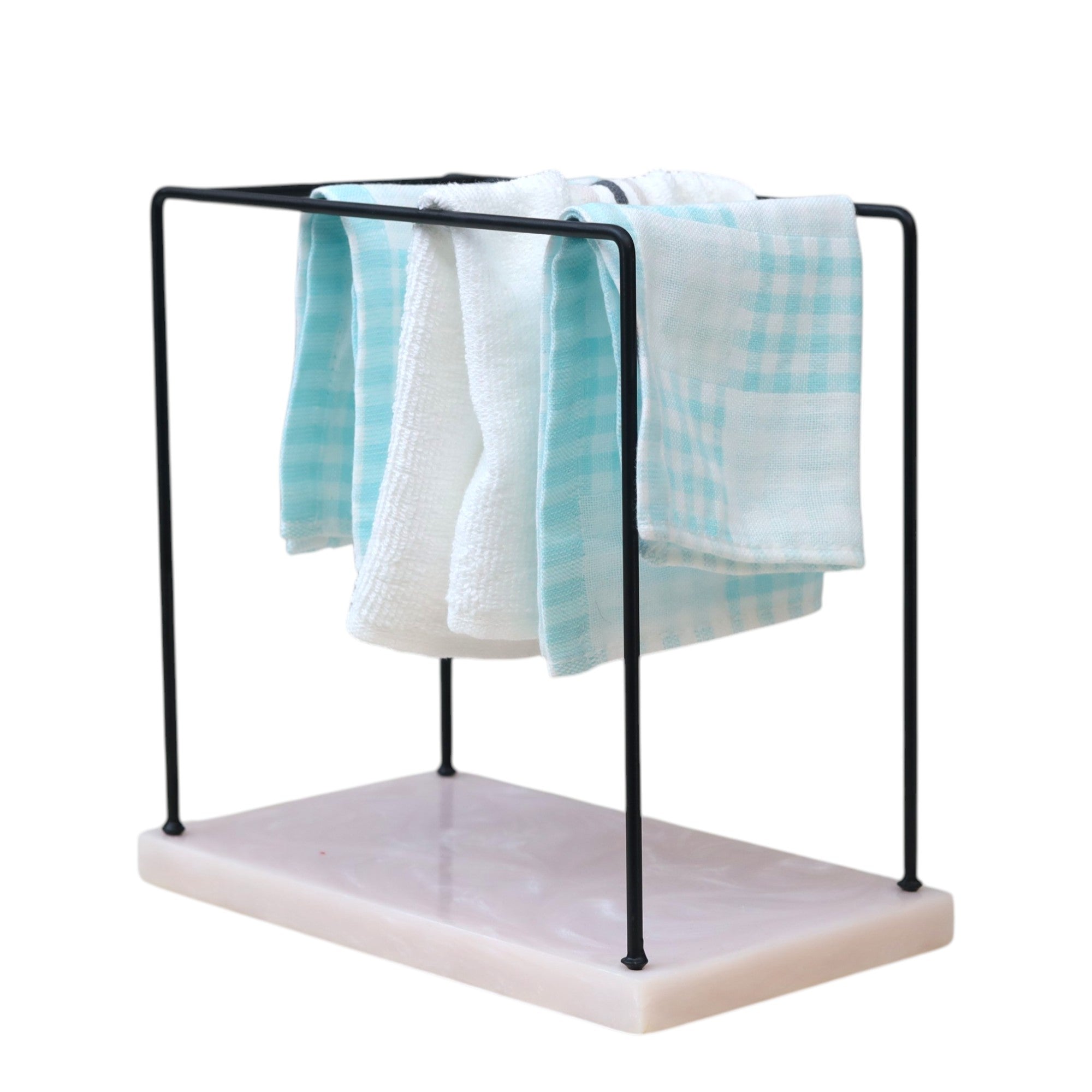 Monkey Bar Metal Towel Stand With Beige Resin Base