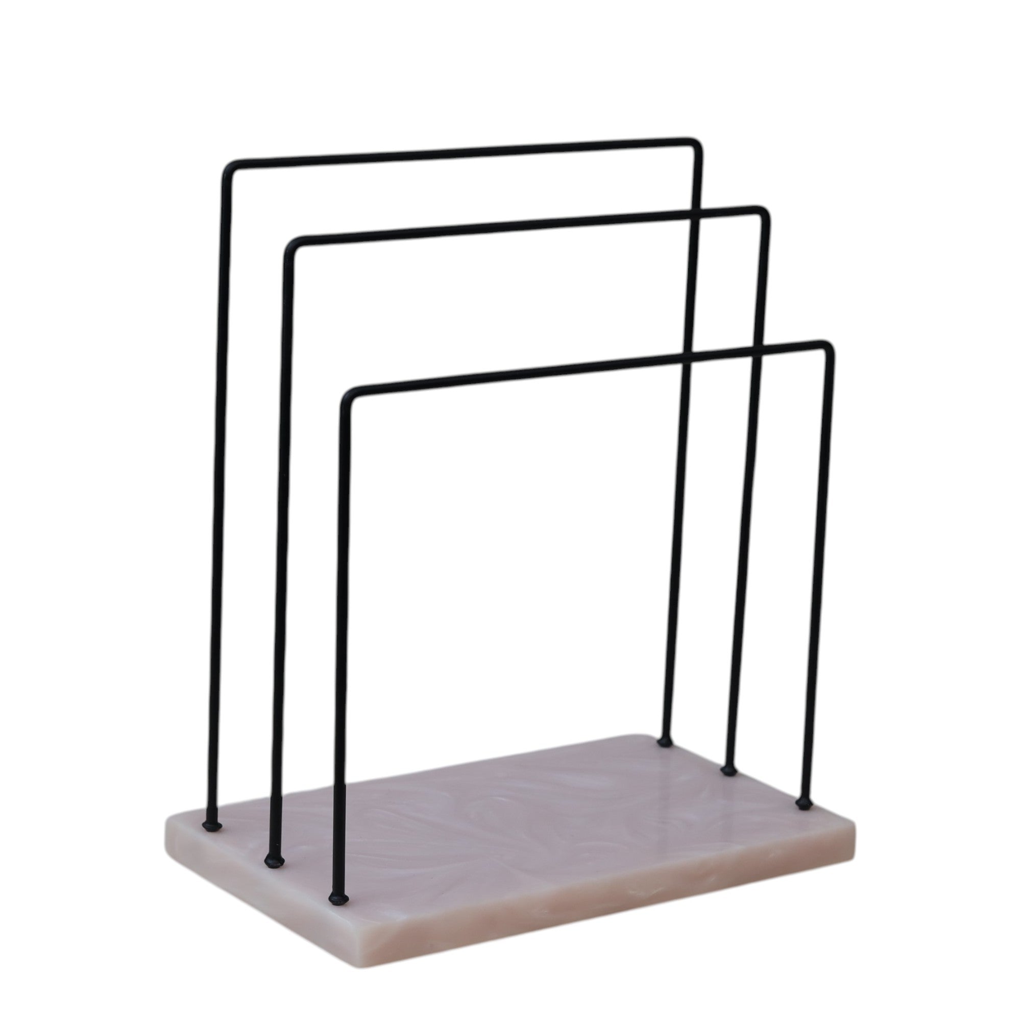 3 Steps Metal Powder Coated Towel Stand With Beige Resin Base