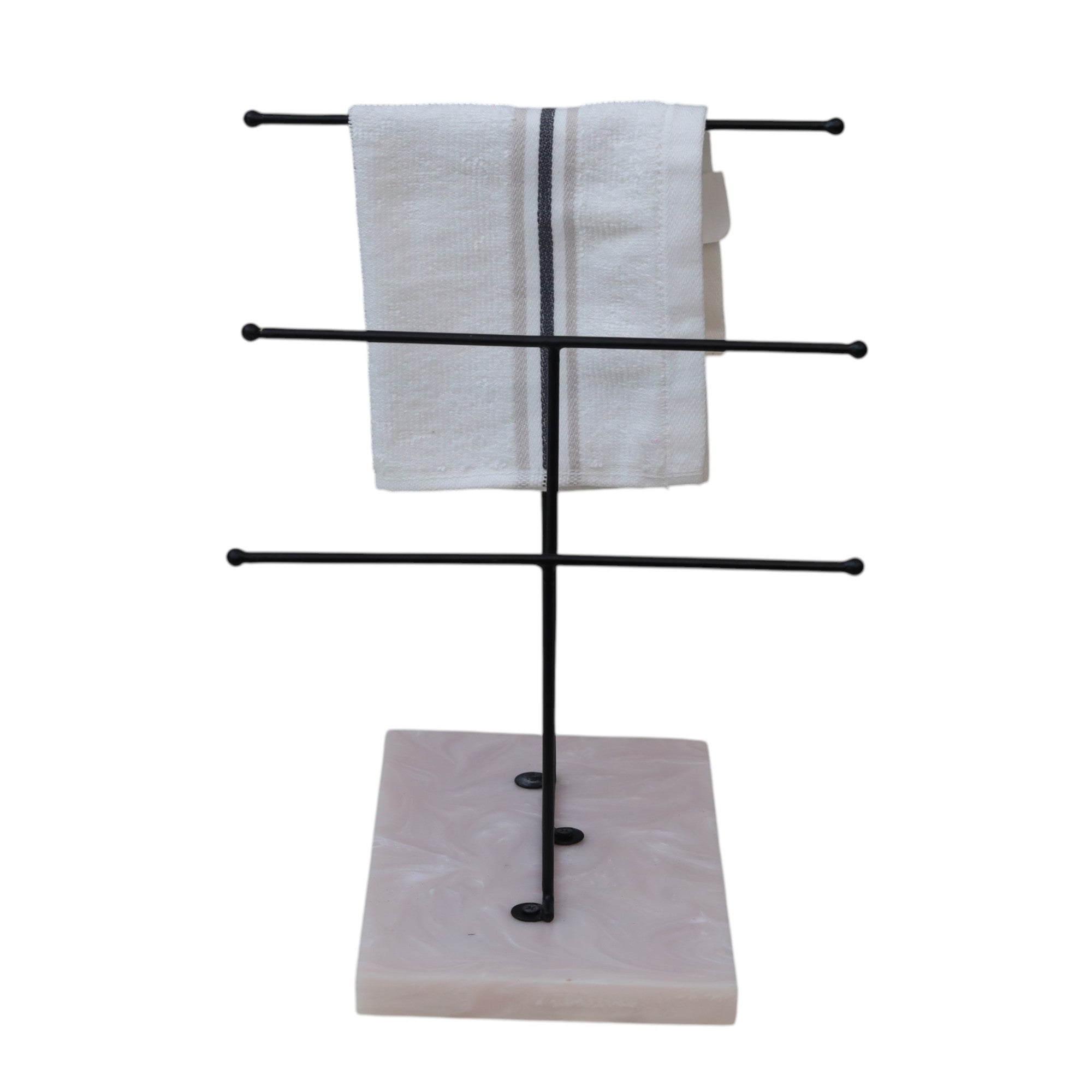 Designer Step Towel Stand With Ivory Resin Base
