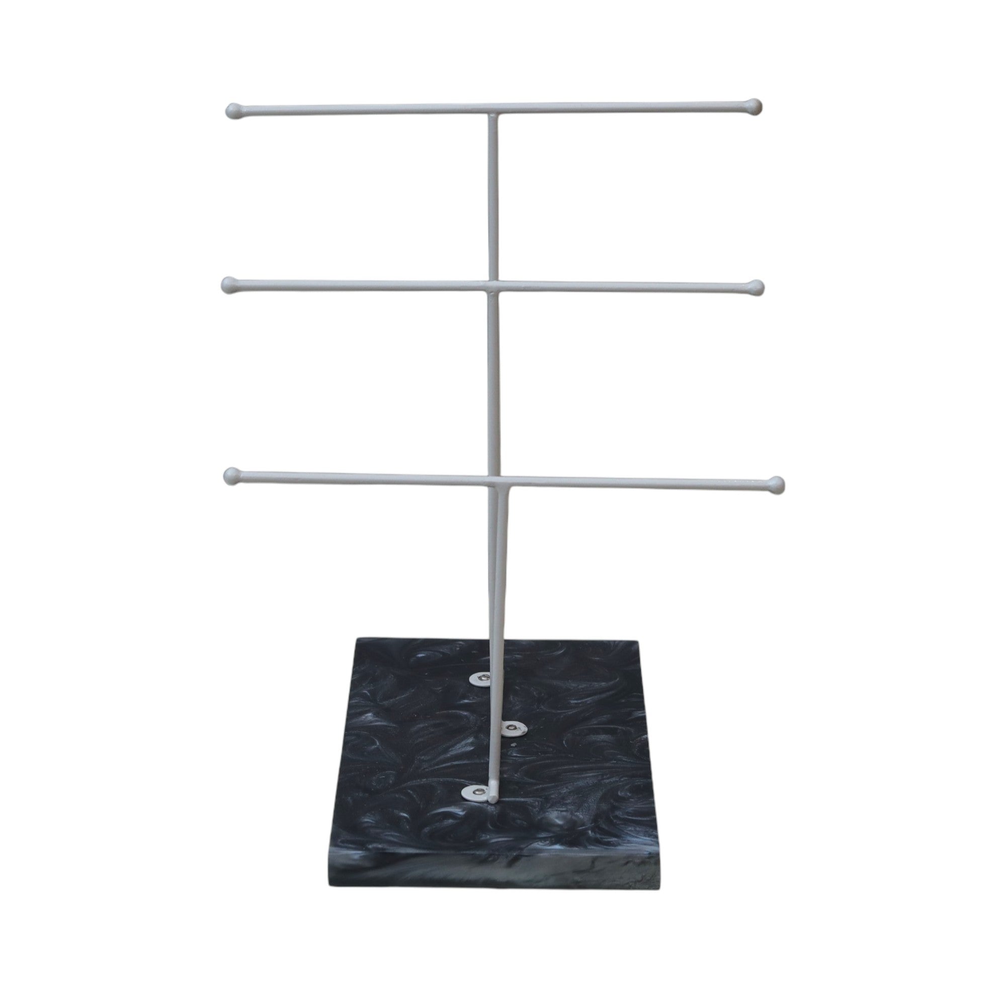 Designer Step Towel Stand With Black Resin Base