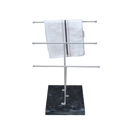 Designer Step Towel Stand With Black Resin Base