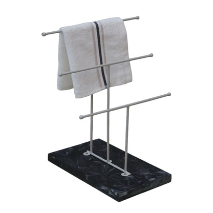 Designer Step Towel Stand With Black Resin Base