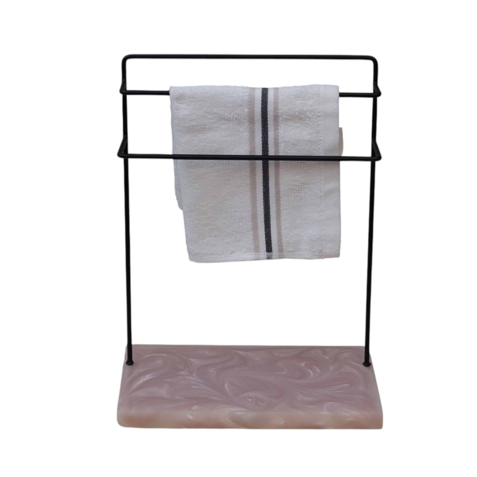 Extended Metal Black Powder Coated Towel Stand